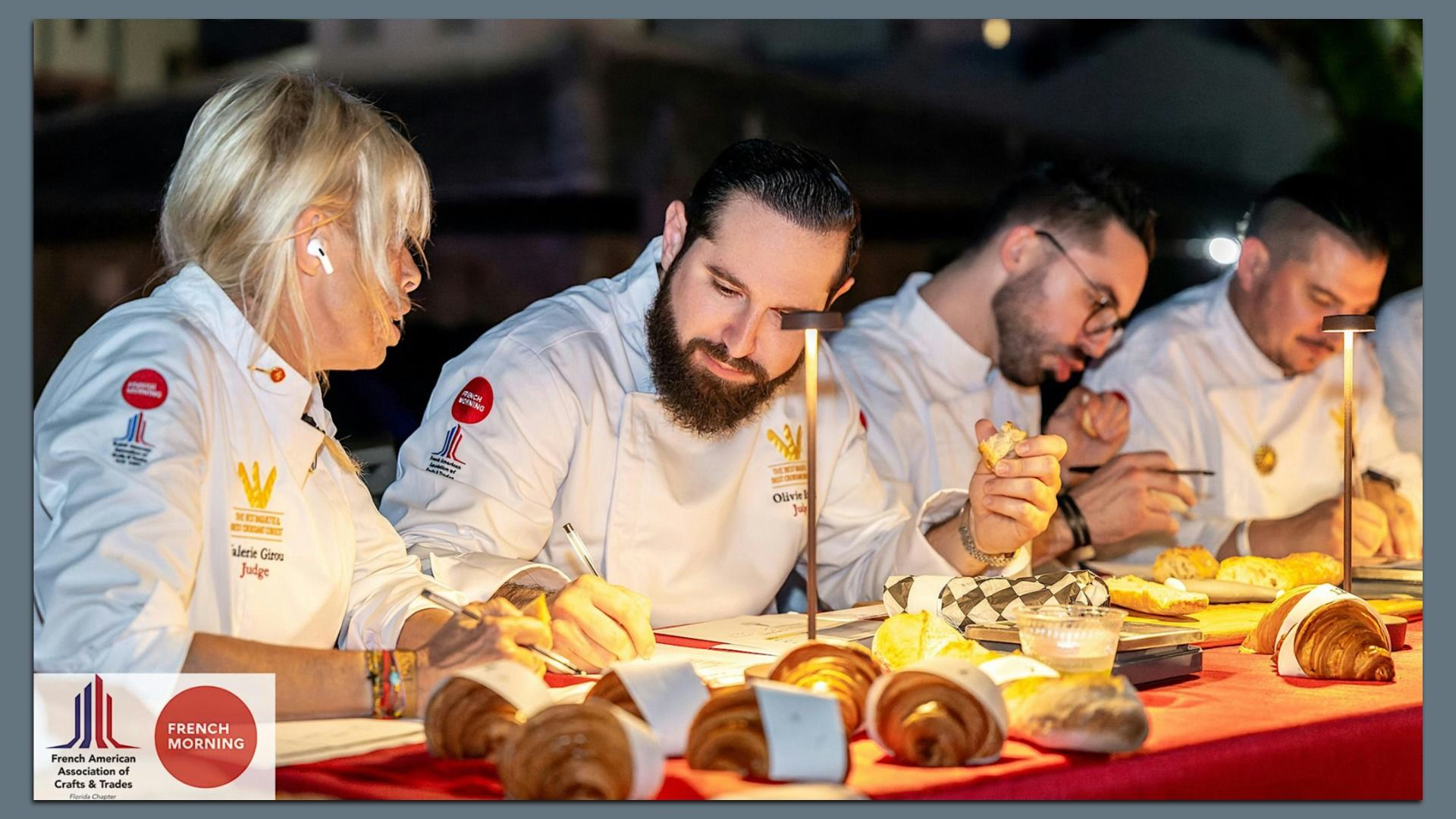 Judges at the Best Baguette & Best Croissant of Florida Competition. Photo: French American Association of Crafts & Trades)