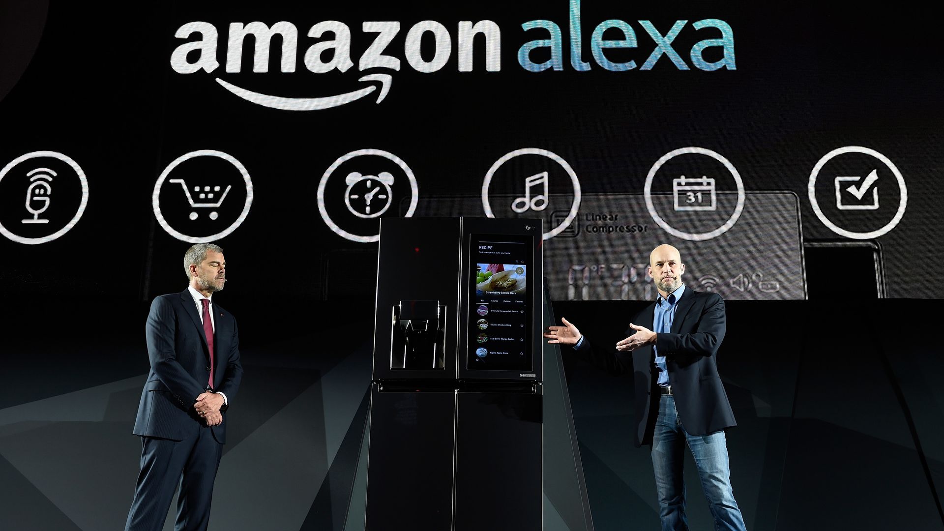 Amazon executives on stage introduce new Alexa products
