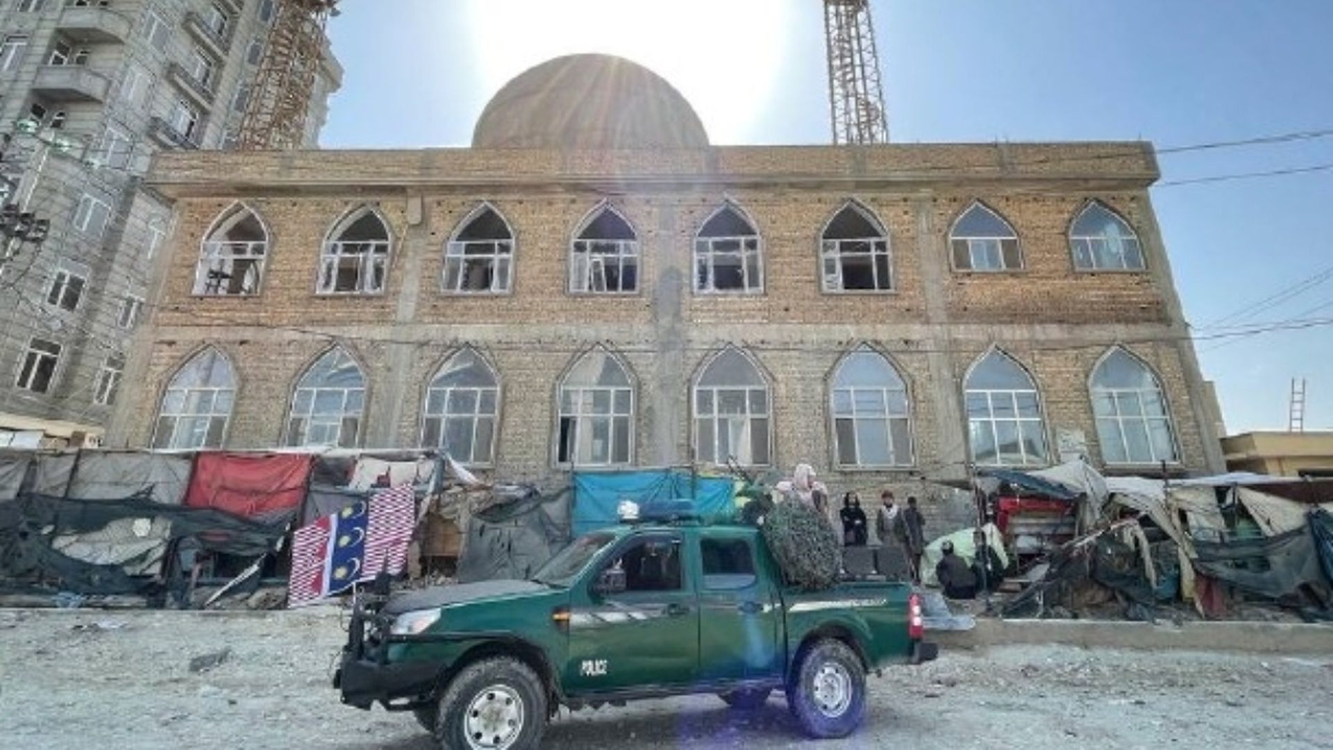 A view from the Seh Dokan mosque after a blast that hit the mosque located in a busy area of Mazar-i-Sharif, Afghanistan April 21, 2022. 