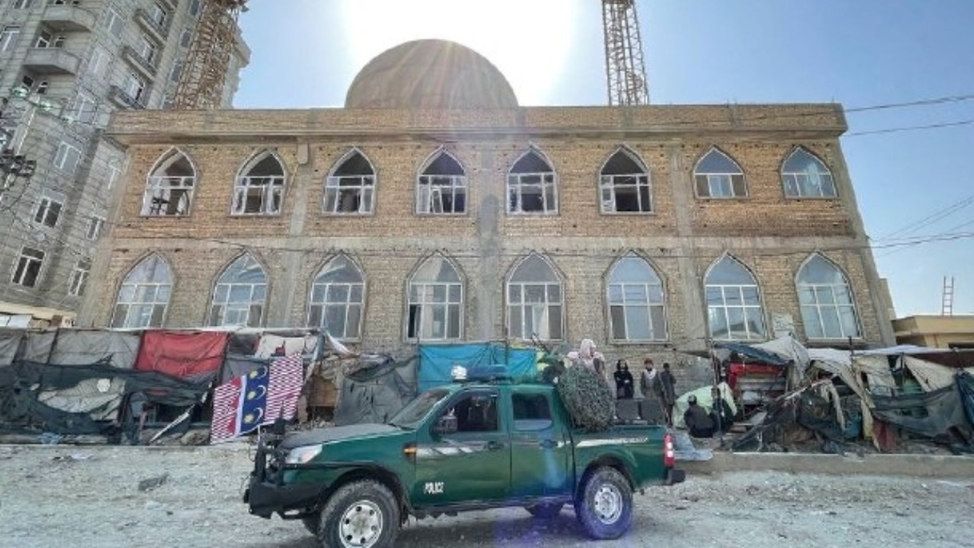 A view from the Seh Dokan mosque after a blast that hit the mosque located in a busy area of Mazar-i-Sharif, Afghanistan April 21, 2022.
