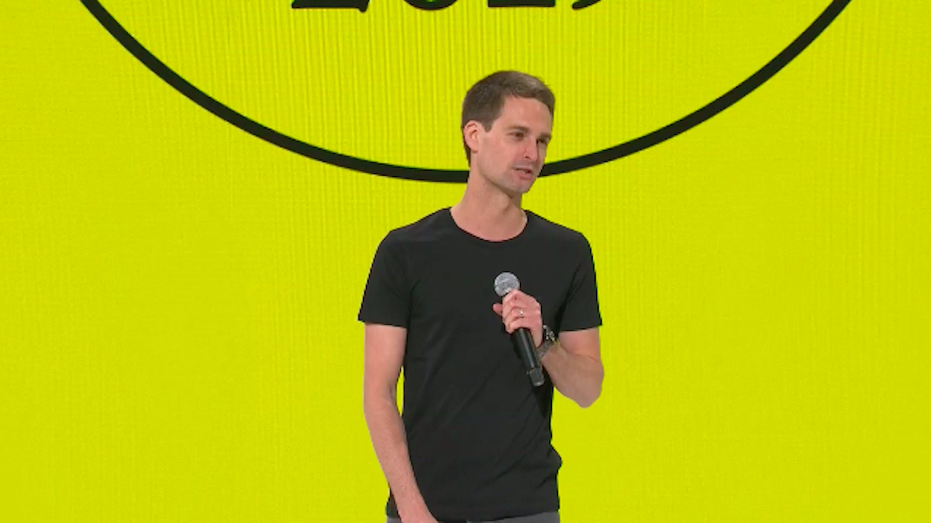 Snapchat CEO Evan Spiegel speaking at Snaphcat Partner Summit on April 4th in Santa Monica