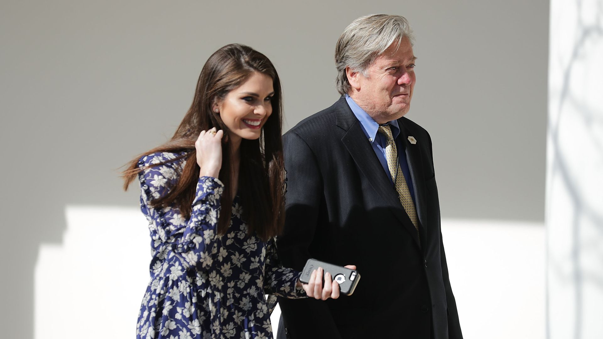Hope Hicks and Steve Bannon