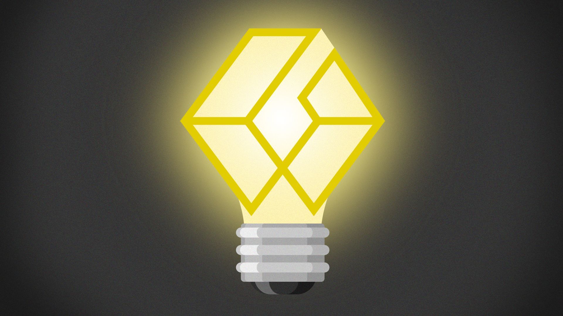 Illustration of the Grayscale Investments logo combined with a lightbulb.