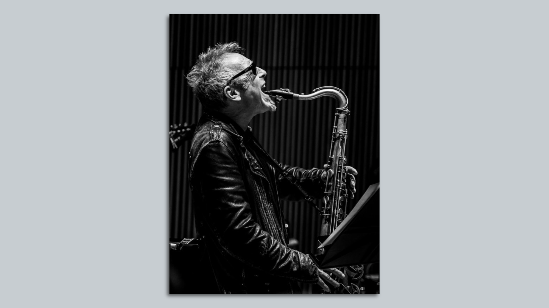 Photo of a saxophone player playing 