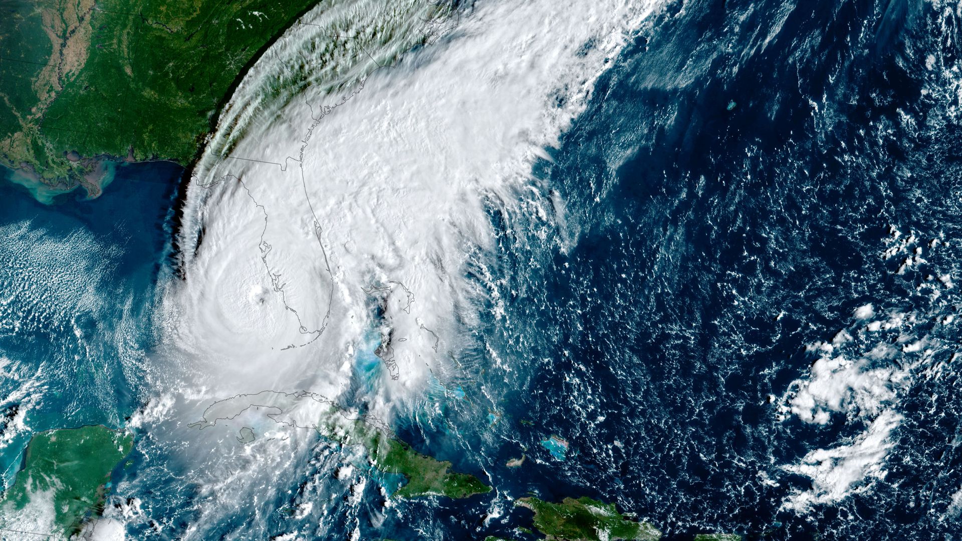 Satellite image of Hurricane Ian as it made landfall in southwestern Florida in 2022.