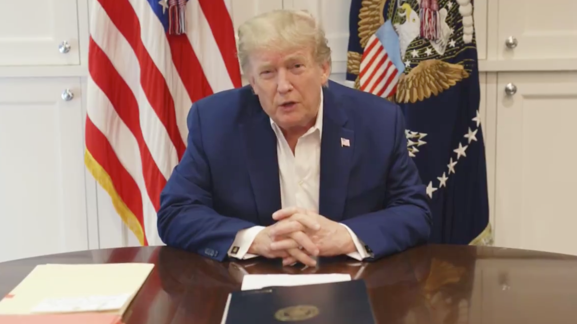 President Trump speaks from Walter Reed hospital