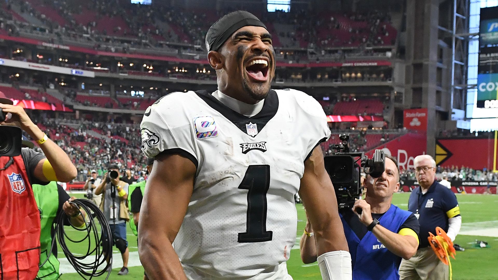 jalen hurts celebrating