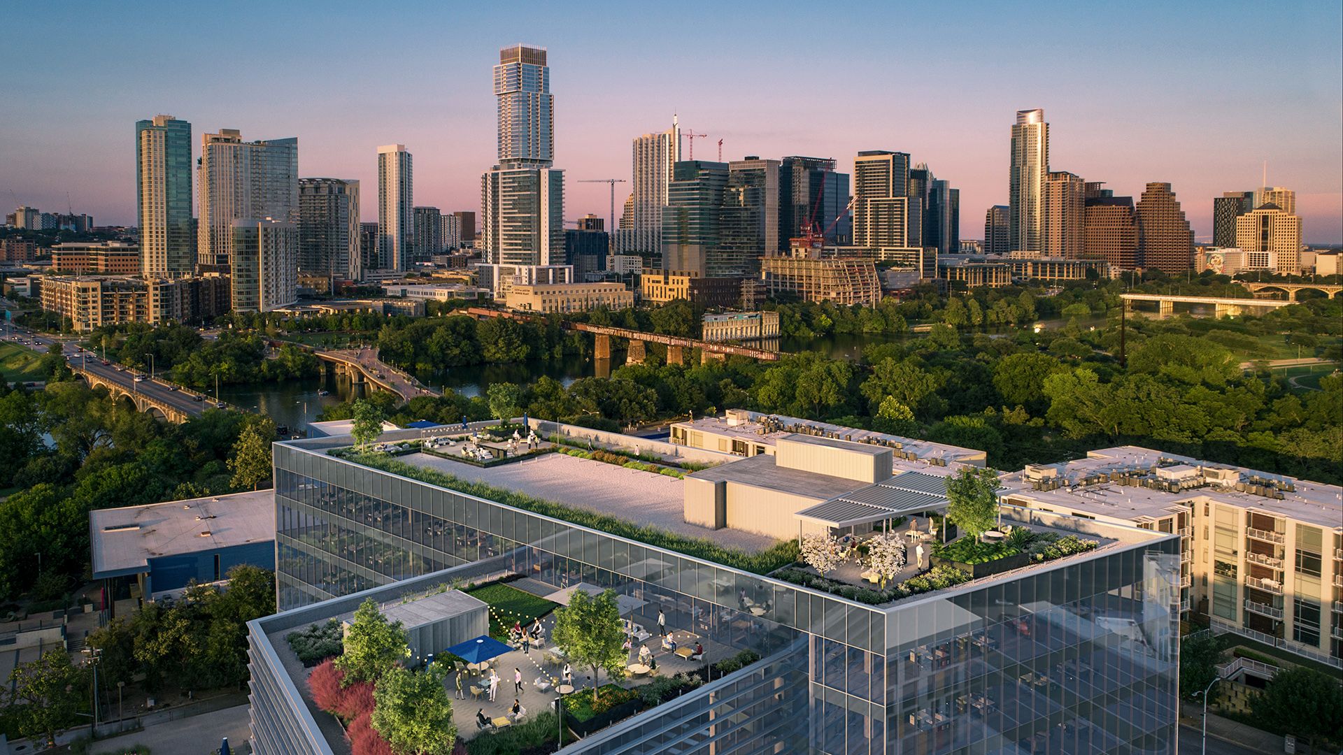 A rendering of the view from Zilker Point
