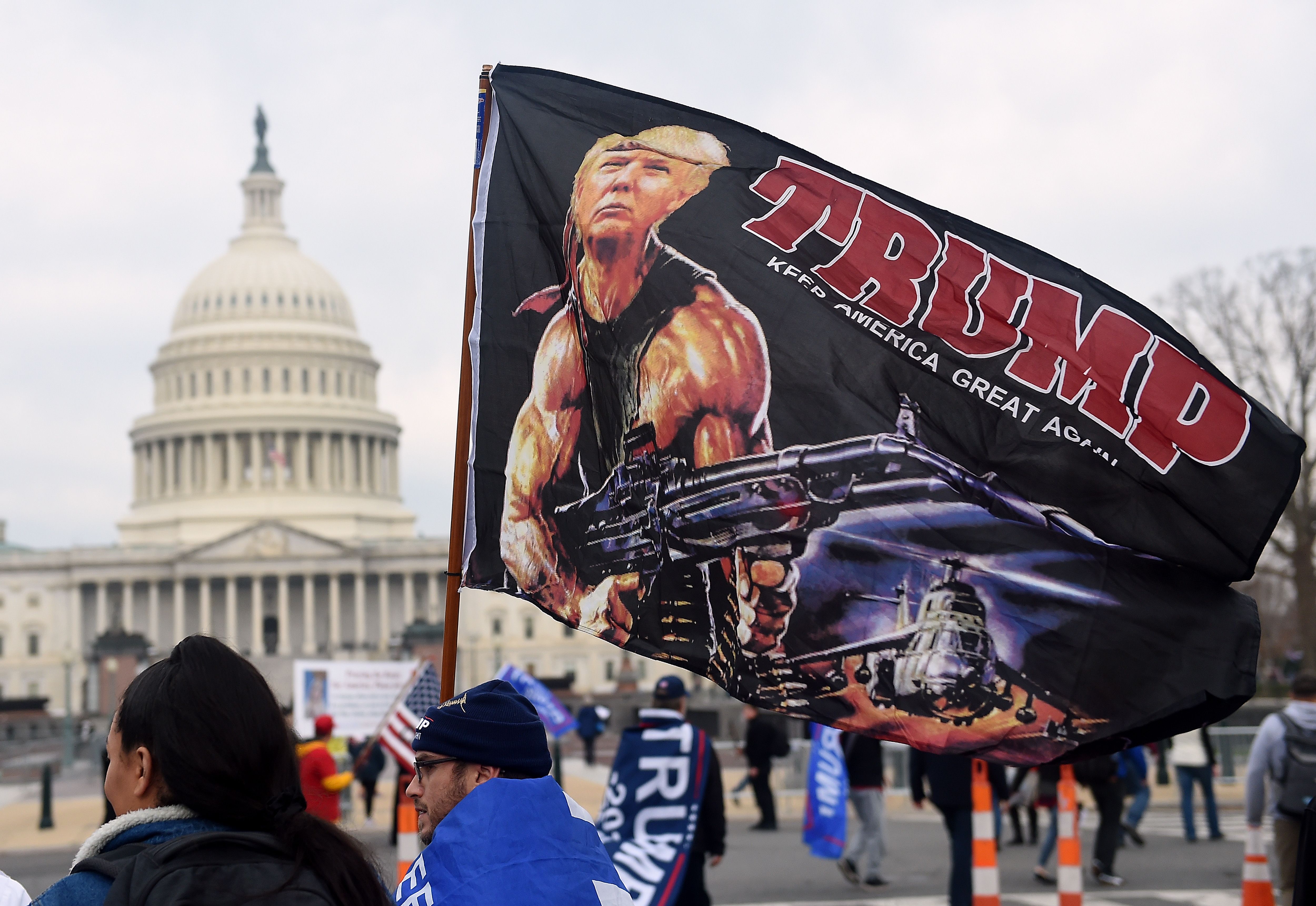 Supporters of Trump participate in the Million MAGA March to protest the outcome of the 2020 presidential election,