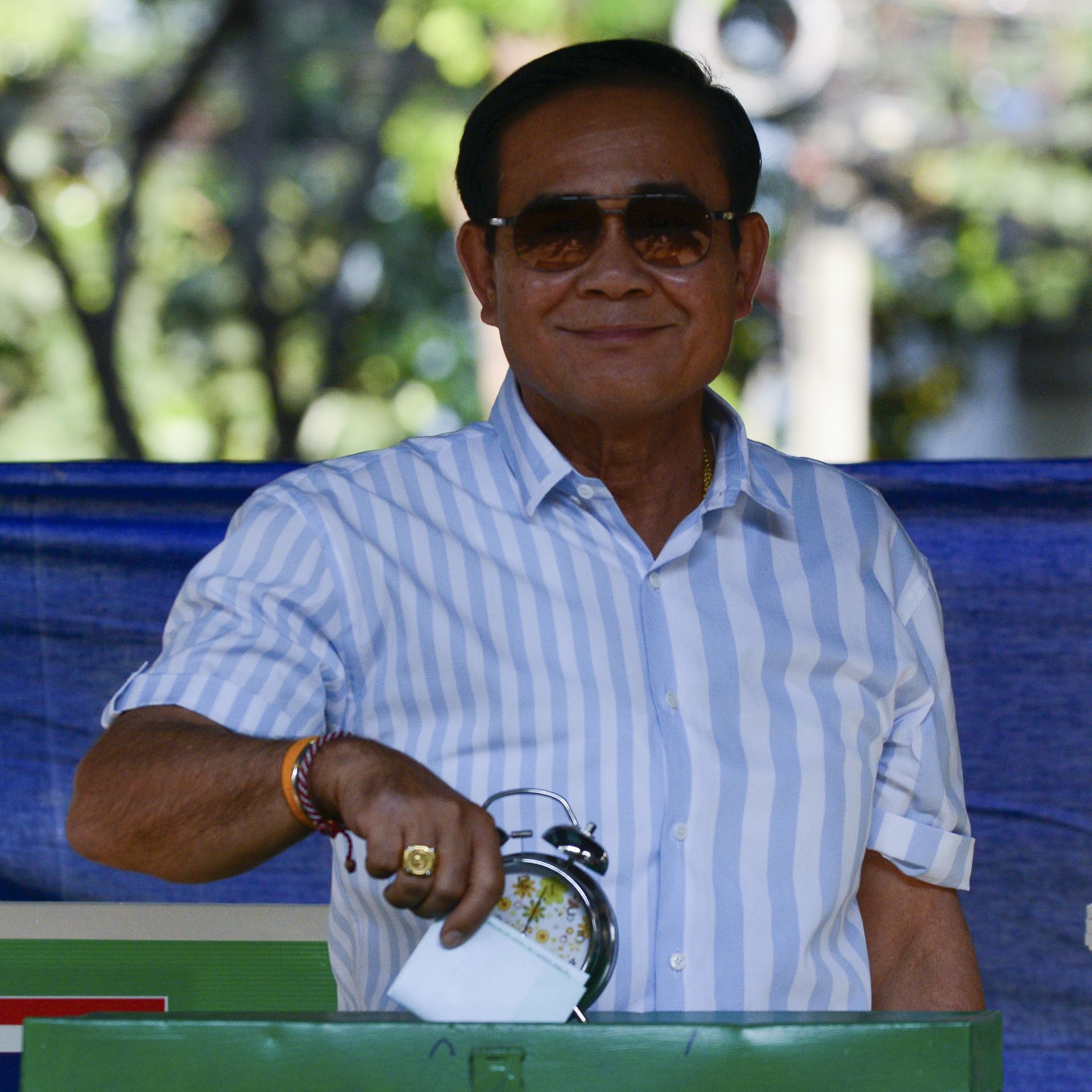 Thailand's Prime Minister Prayuth Chan-Ocha casting his vote.