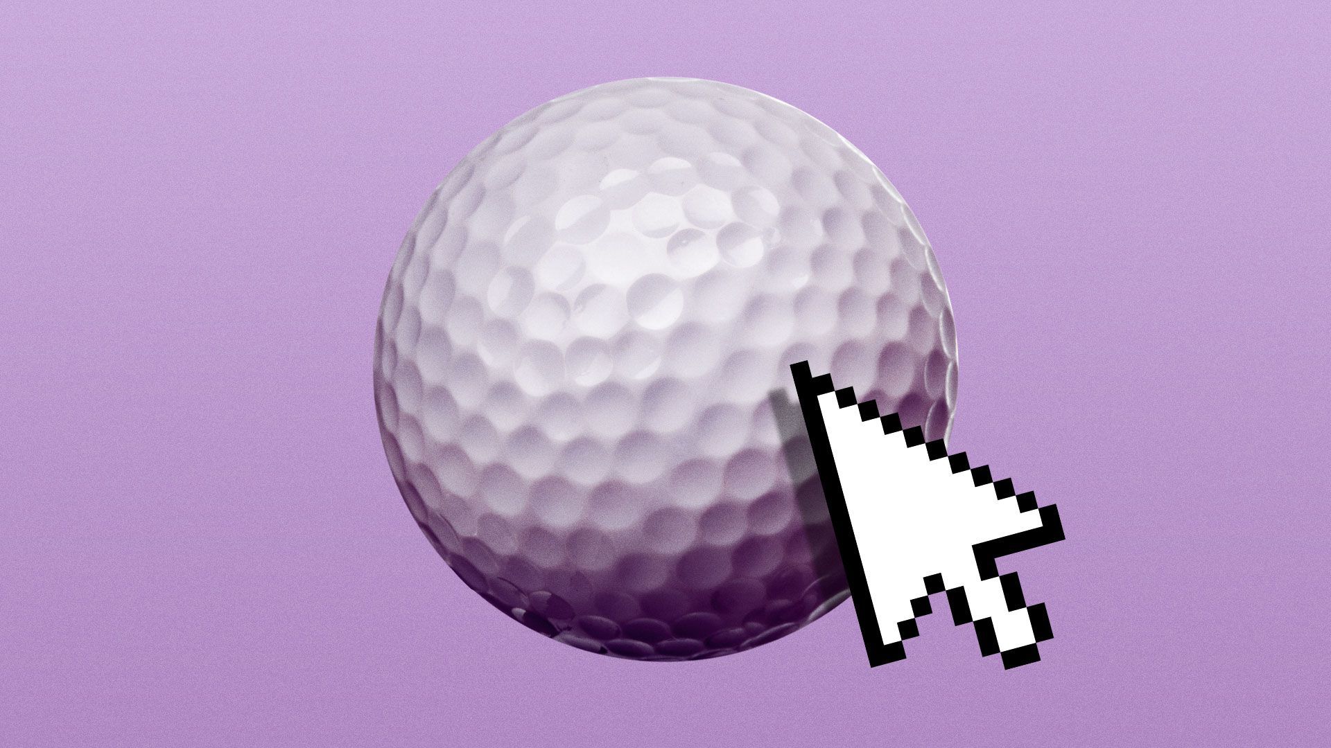 Illustration of a golf ball with a cursor hovering on top
