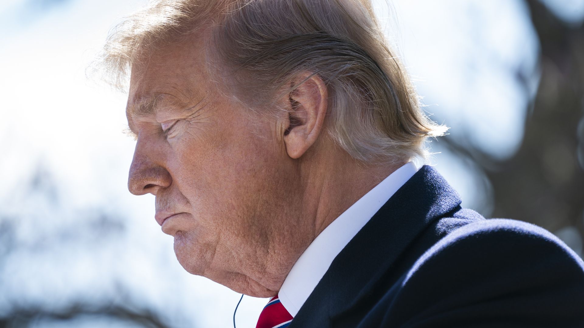 President Trump at a news conference in the Rose Garden.