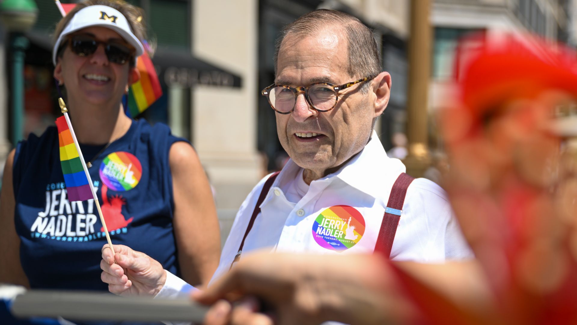 House Judiciary Committee chairman Rep. Jerry Nadler (D-NY) participates in the New York City Pride Parade on June 26.