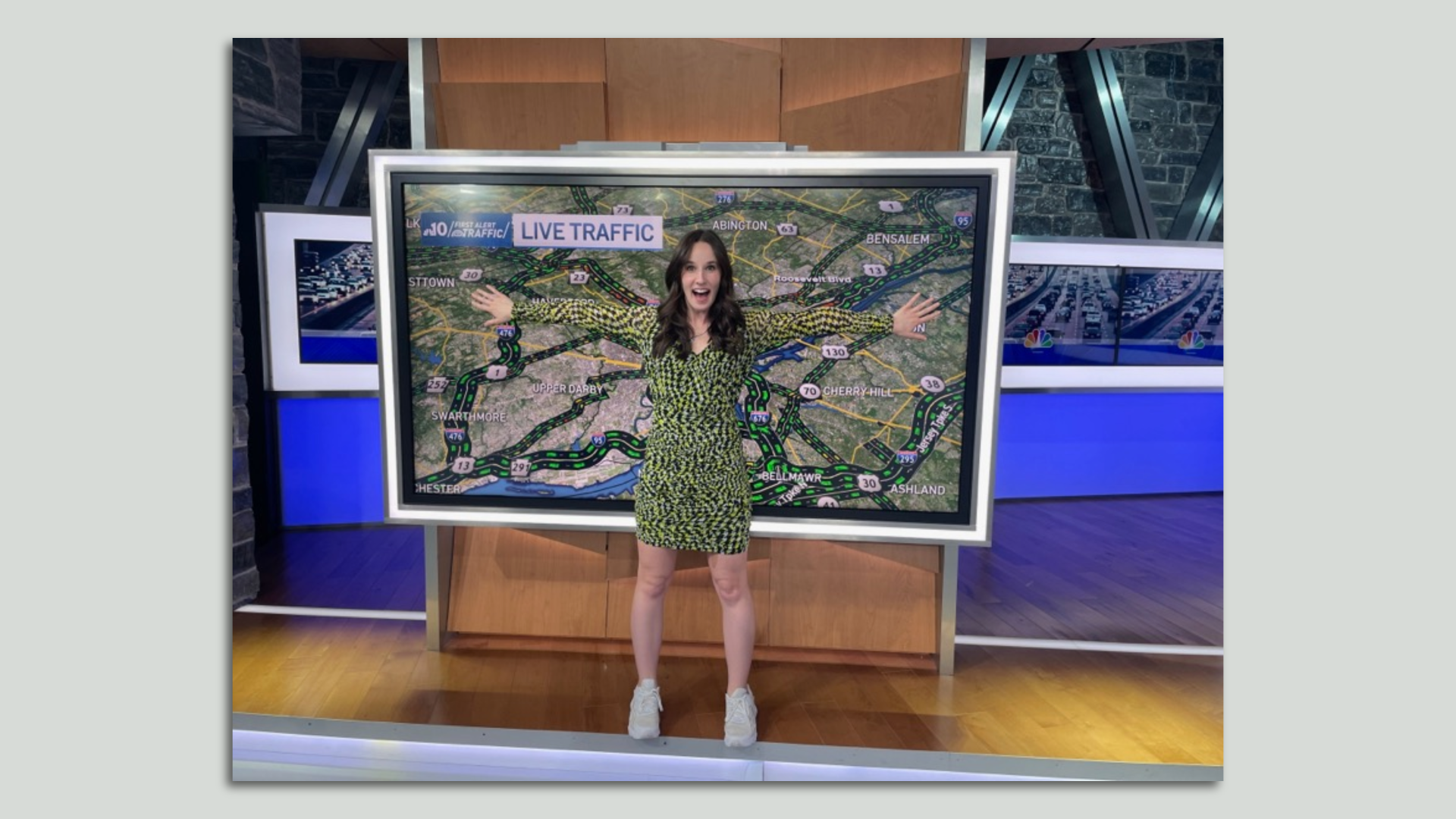 NBC10's Sheila Watko on the set.