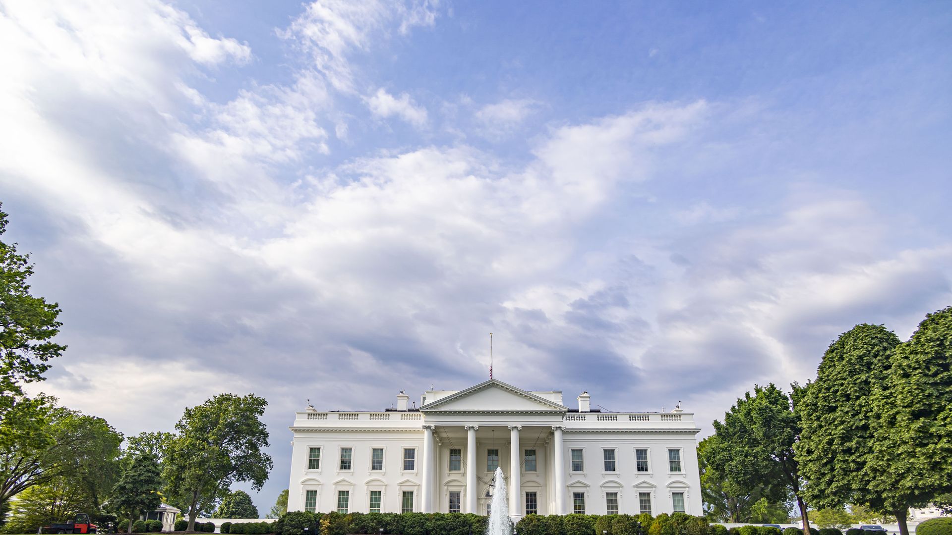 Exterior view of the Northern side of the White House in Washington D.C. as seen from Lafayette Square park and Pennsylvania Avenue. 