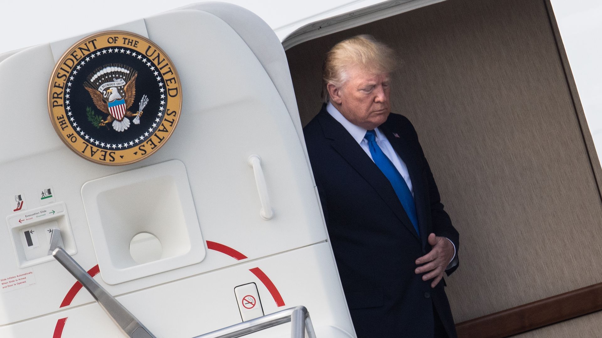 President Trump disembarking Air Force One