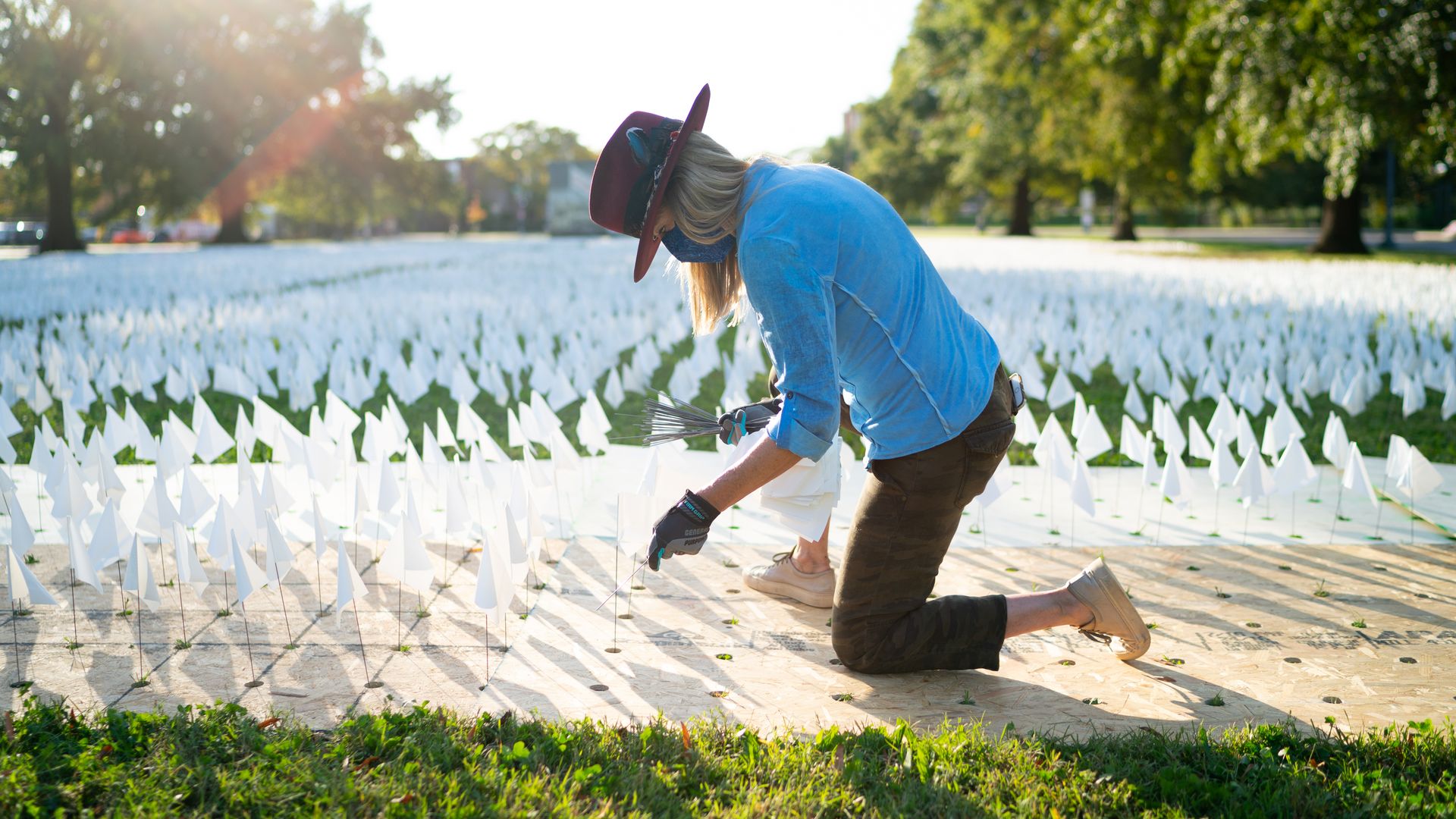 artist, Suzanne Brennan Firstenberg, 61, of Bethesda, works on Tuesday October 20, 2020 .