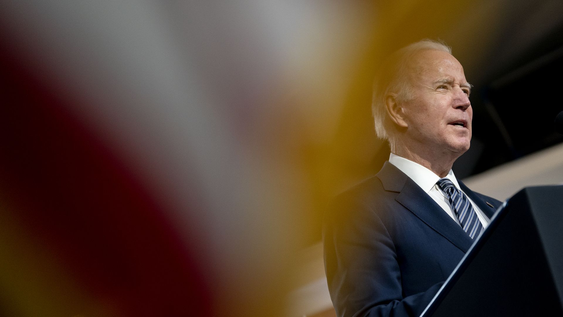 Photo of Joe Biden speaking from a podium