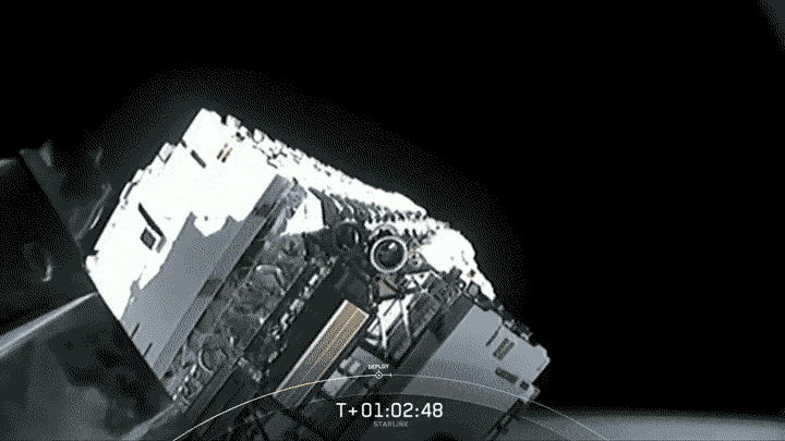 Gif of Starlink satellite being released