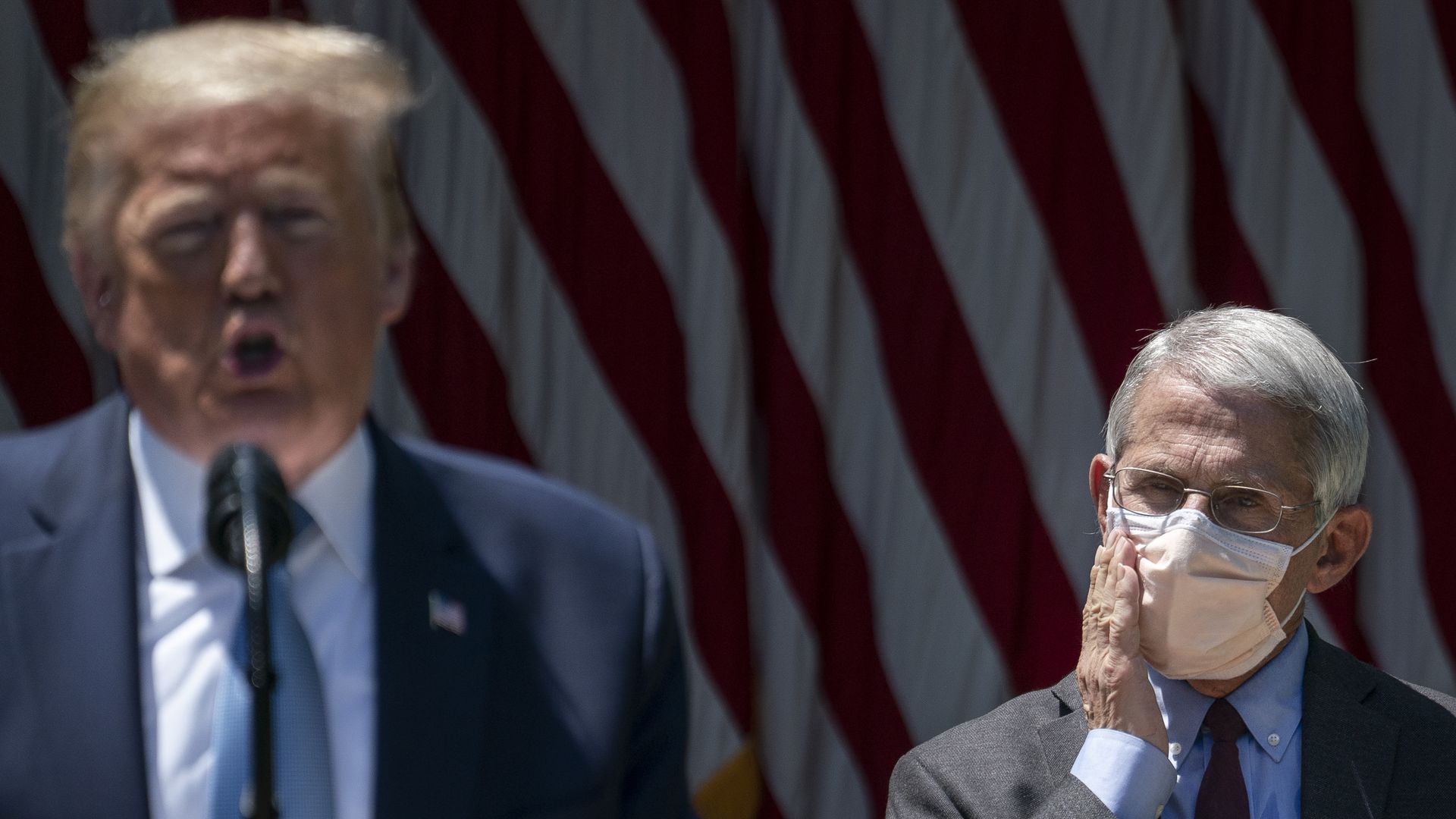 Anthony Fauci with President Trump in May at the White House.
