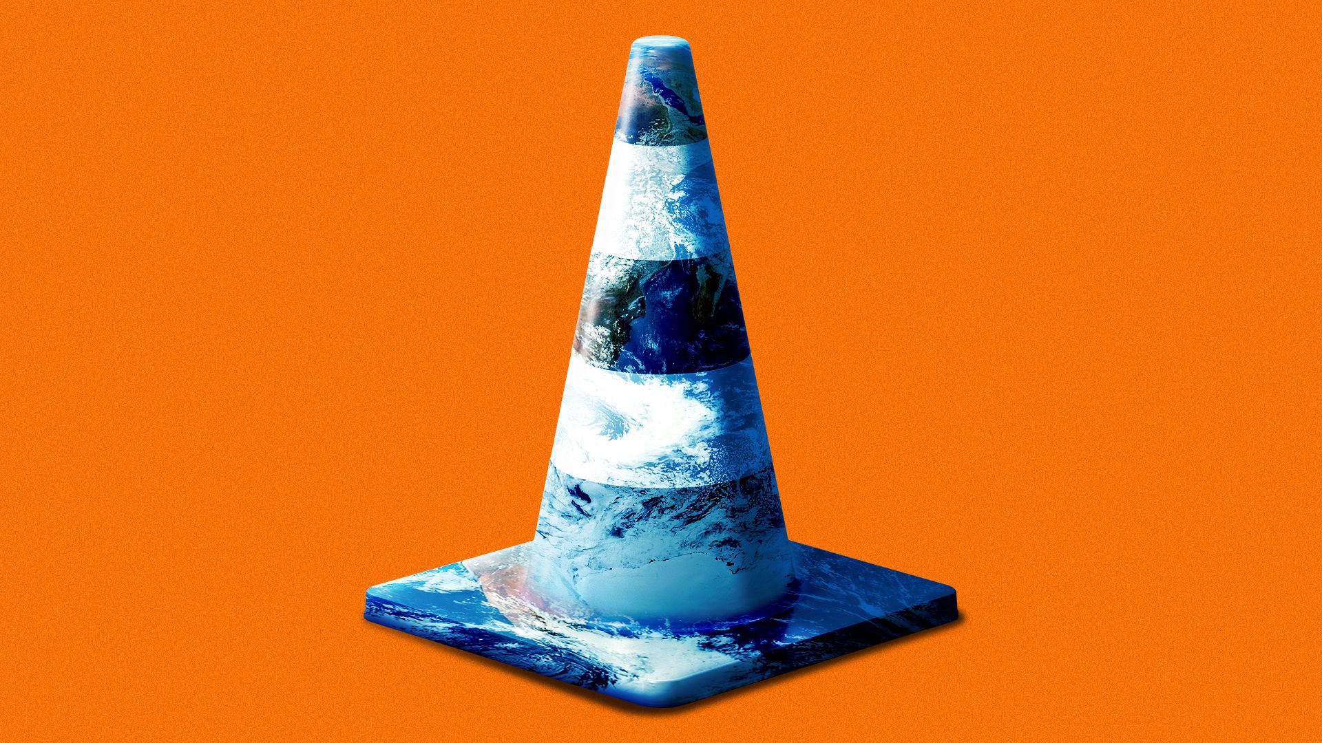 Illustration of the earth in the shape of a traffic cone