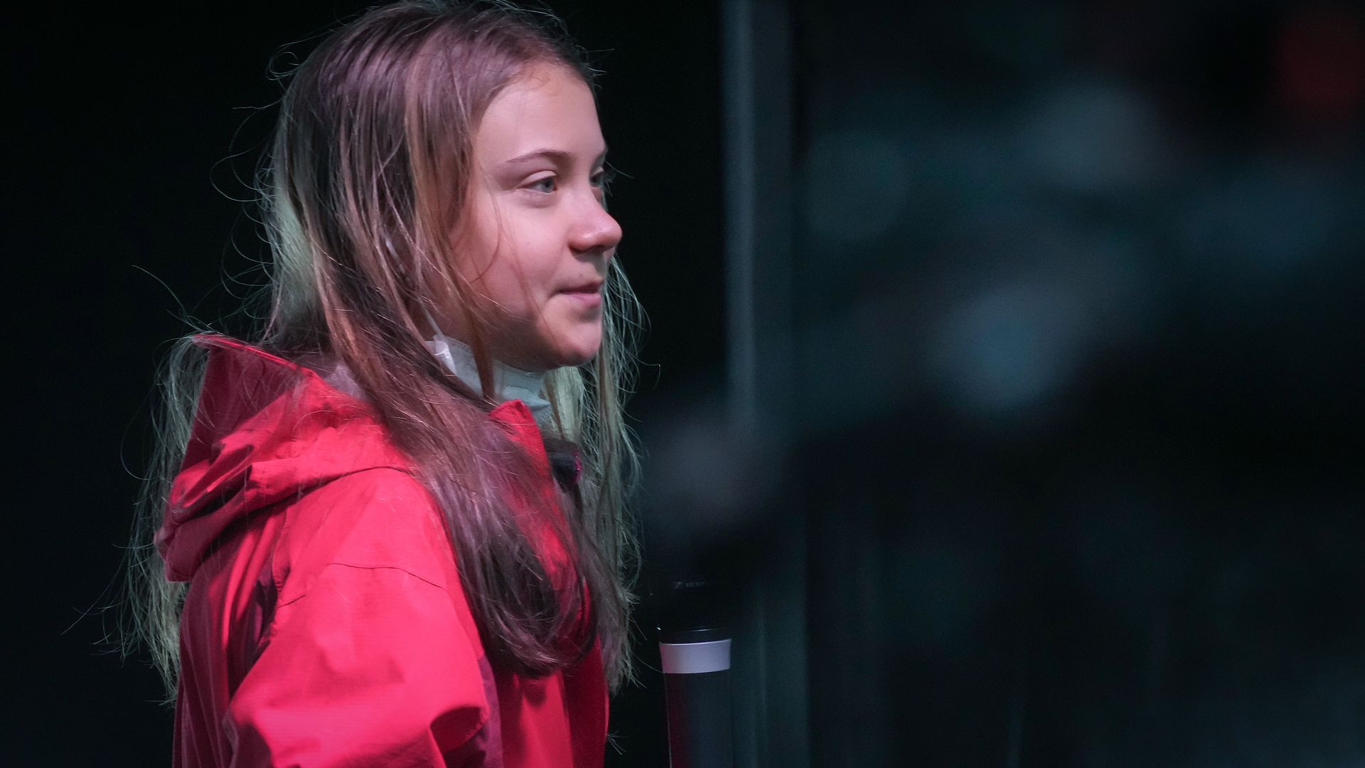 Greta Thunberg speaking during a rally in Glasgow, Scotland, on Nov. 5.