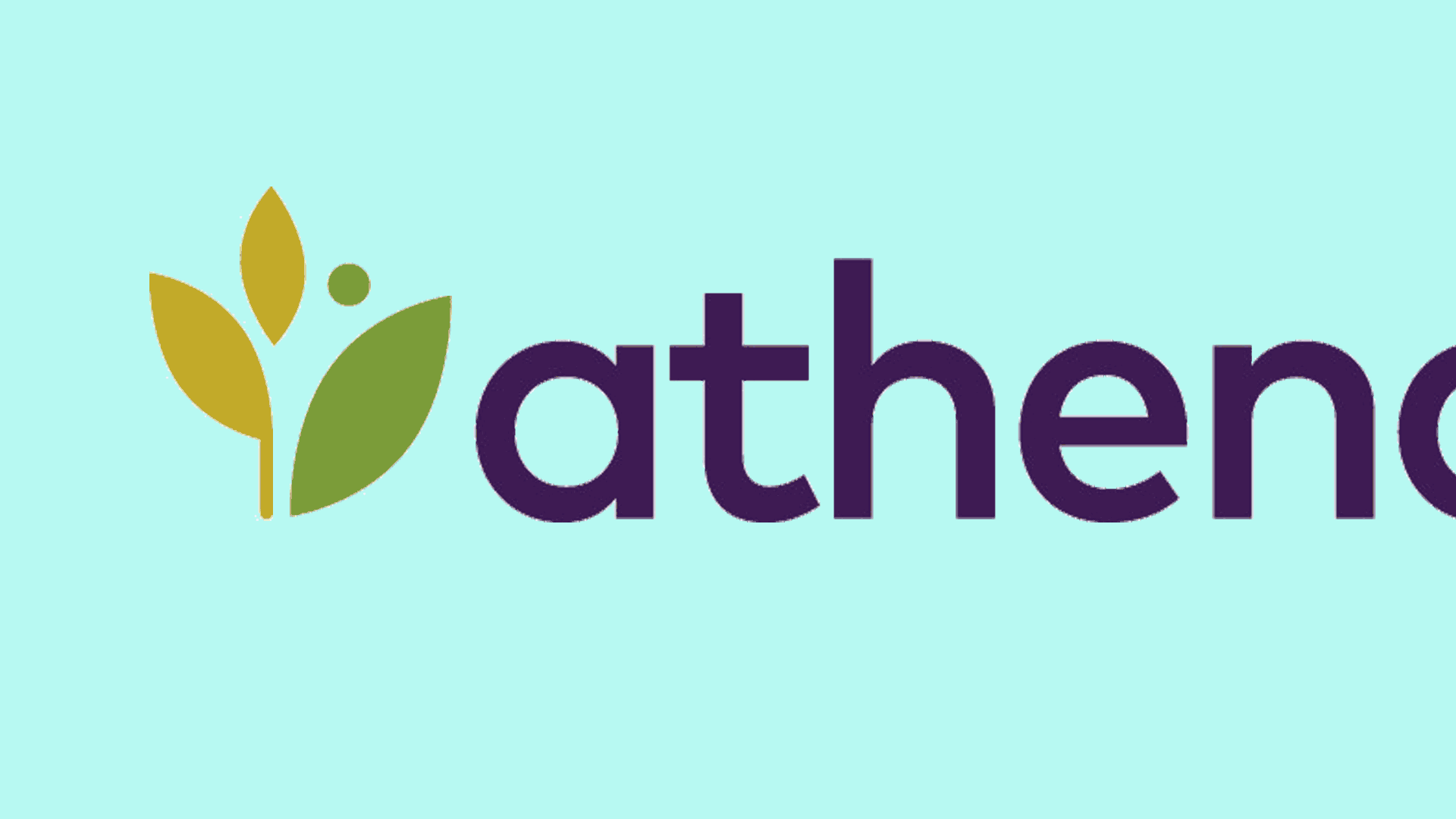 A GIF of the Athenahealth logo falling apart.