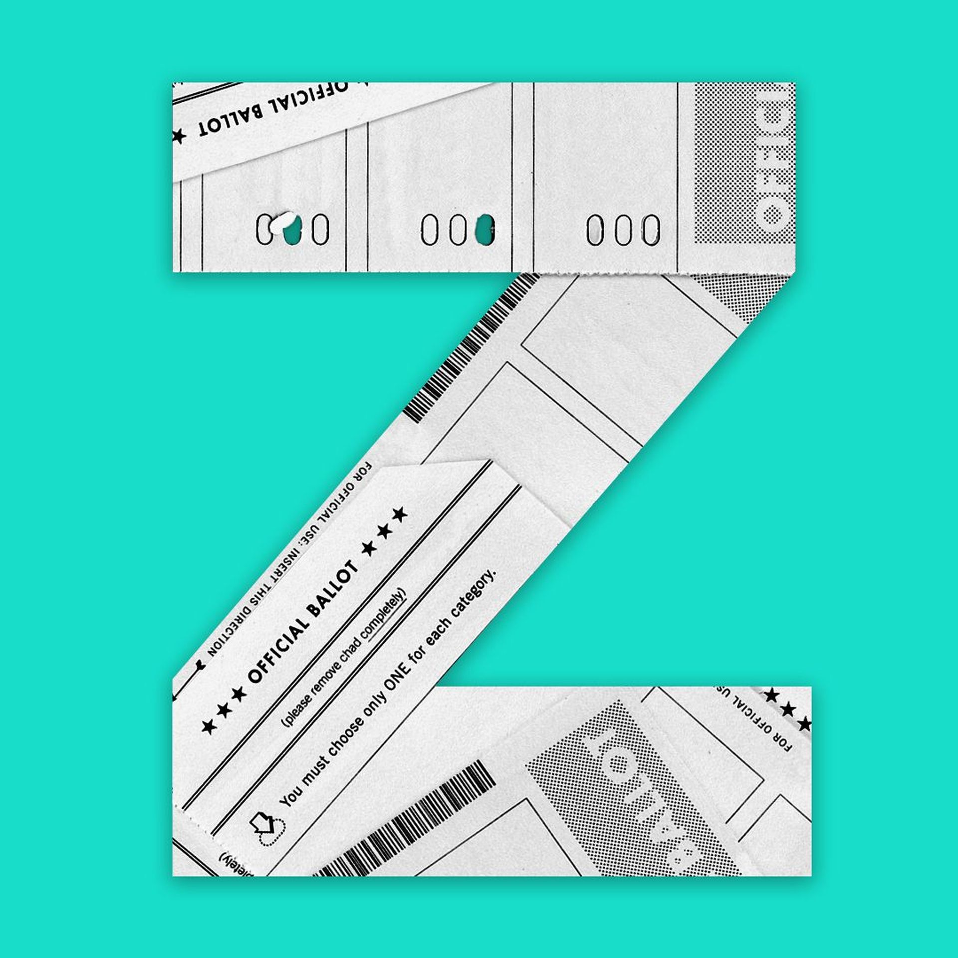 Illustration of the letter Z made out of overlapping ballots