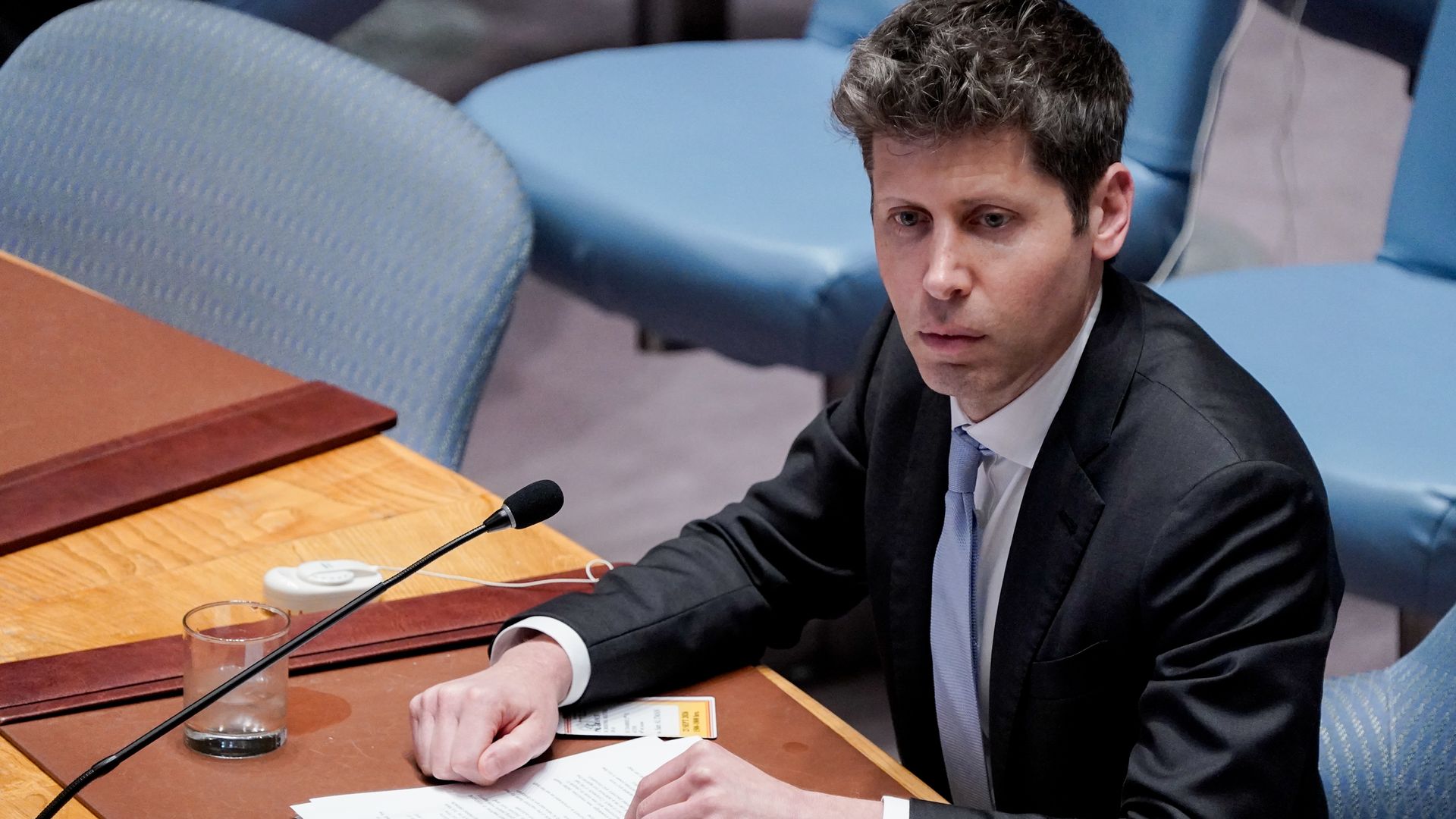 am Altman, chief executive officer and co-founder of OpenAI Inc., attends a United Nations Security Council meeting during the United Nations General Assembly (UNGA) in New York, US, on Wednesday, Sept. 23
