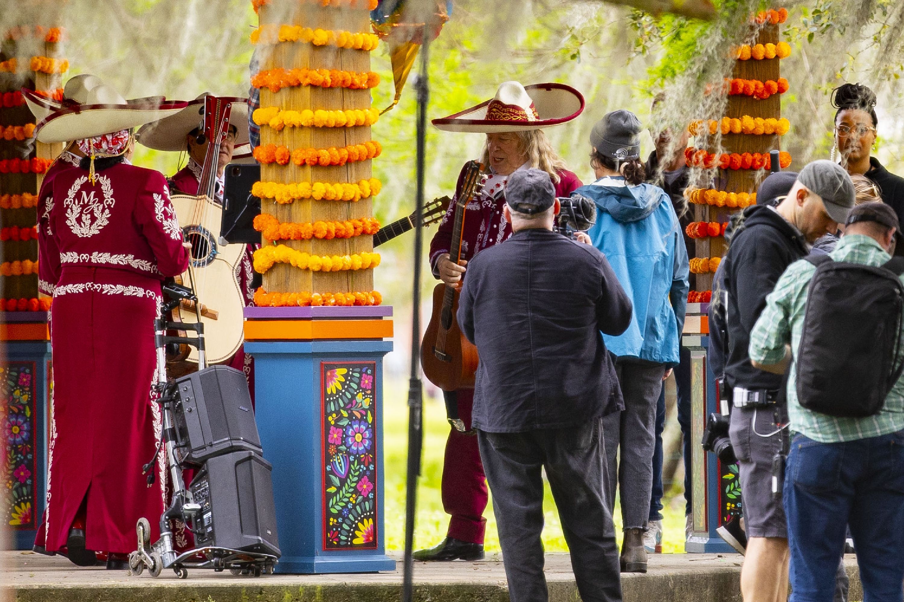 Photo shows the stars of "Goodbye, Cleveland" while filming a scene in New Orleans. It's the sequel to "Spinal Tap."