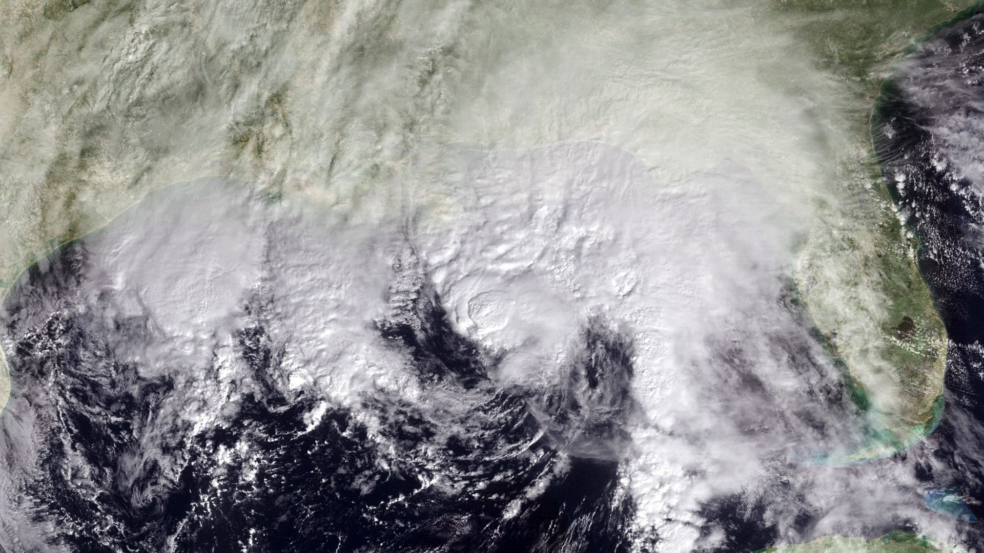 Tropical storm clouds over Gulf of Mexico