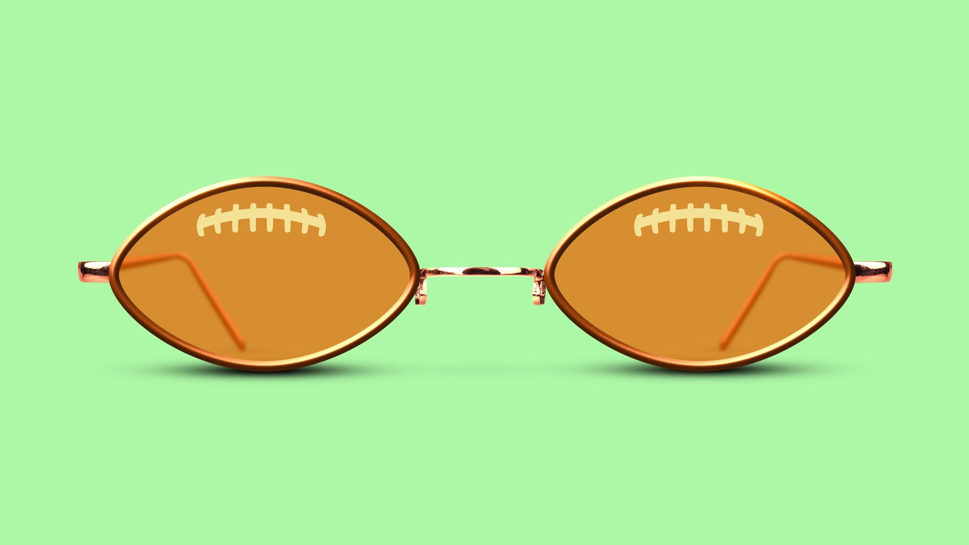 Illustration of glasses shaped like footballs