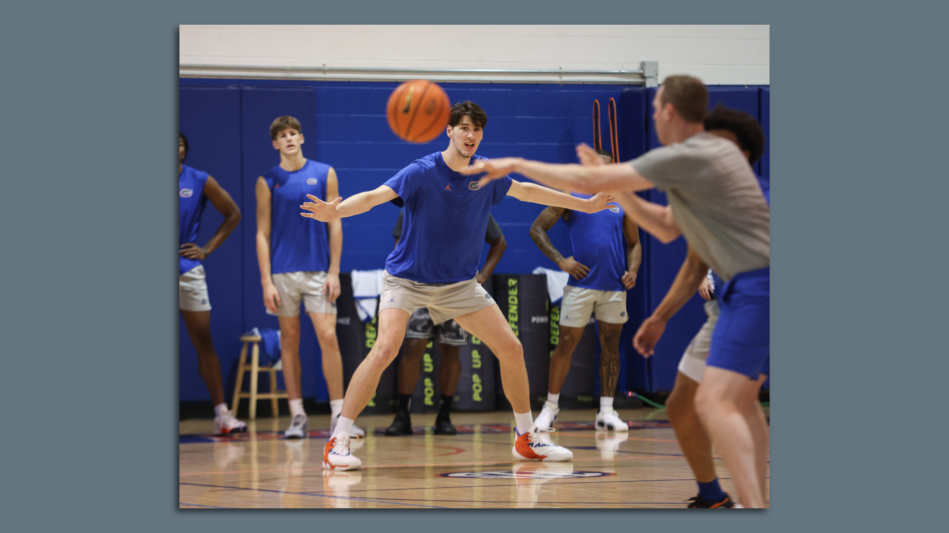 Olivier Rioux at practice at the University of Florida