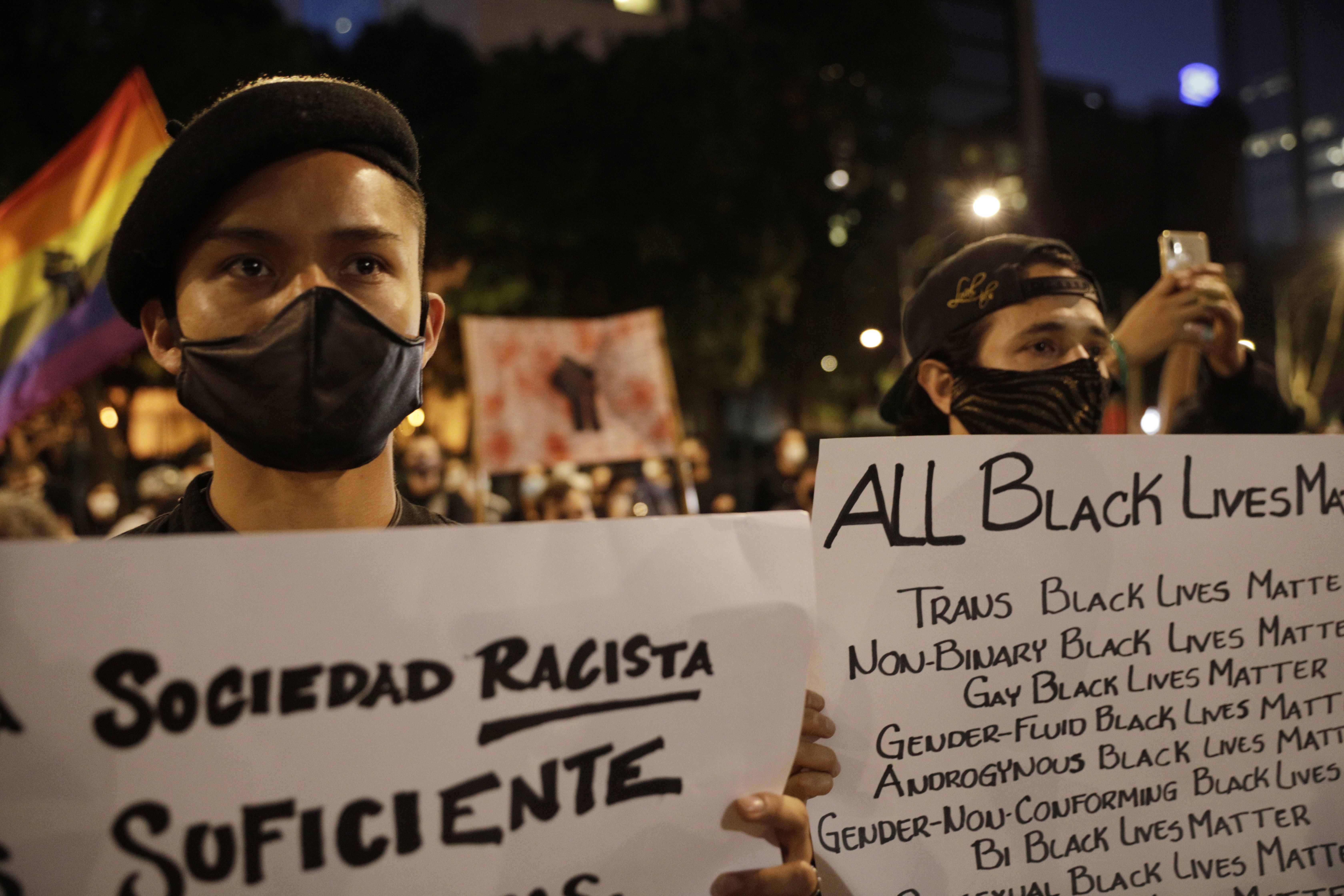 Protesters gathered in US Embassy in Mexico City in support of the Black Lives Matter movement