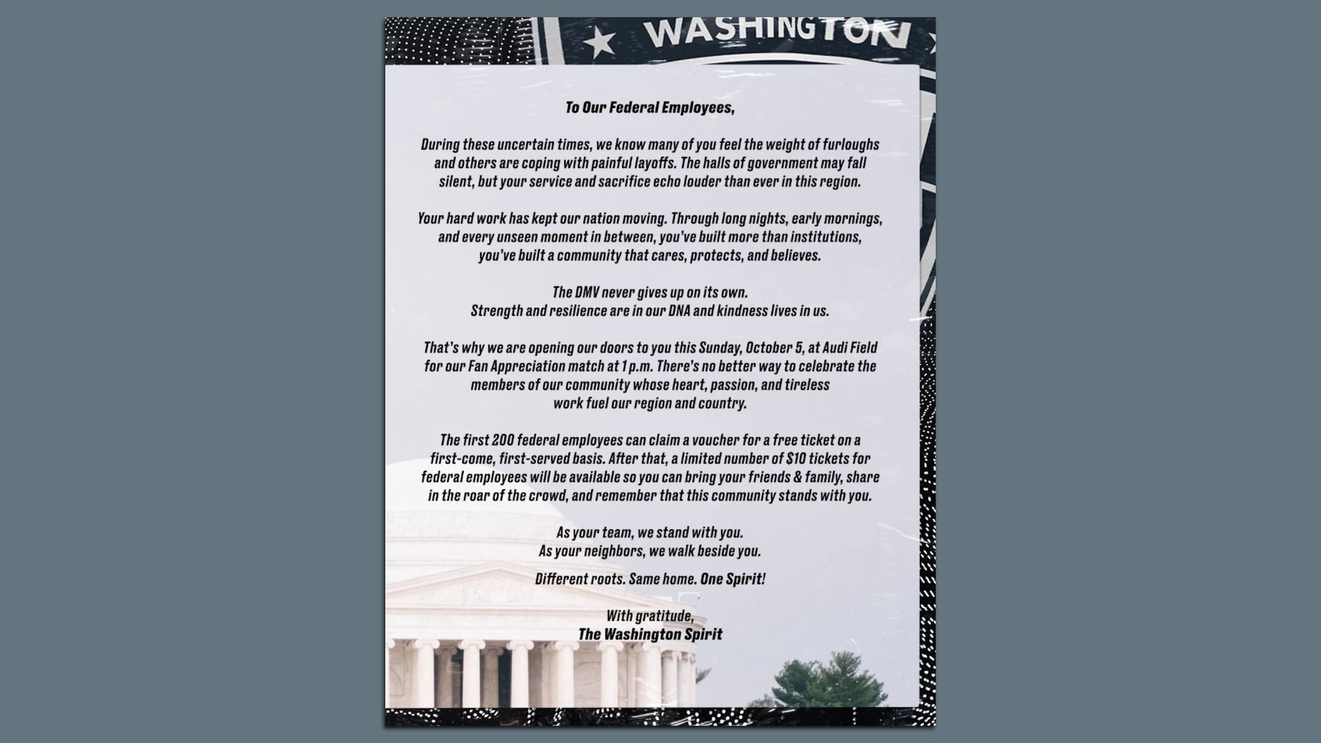 Washington Spirit tweet