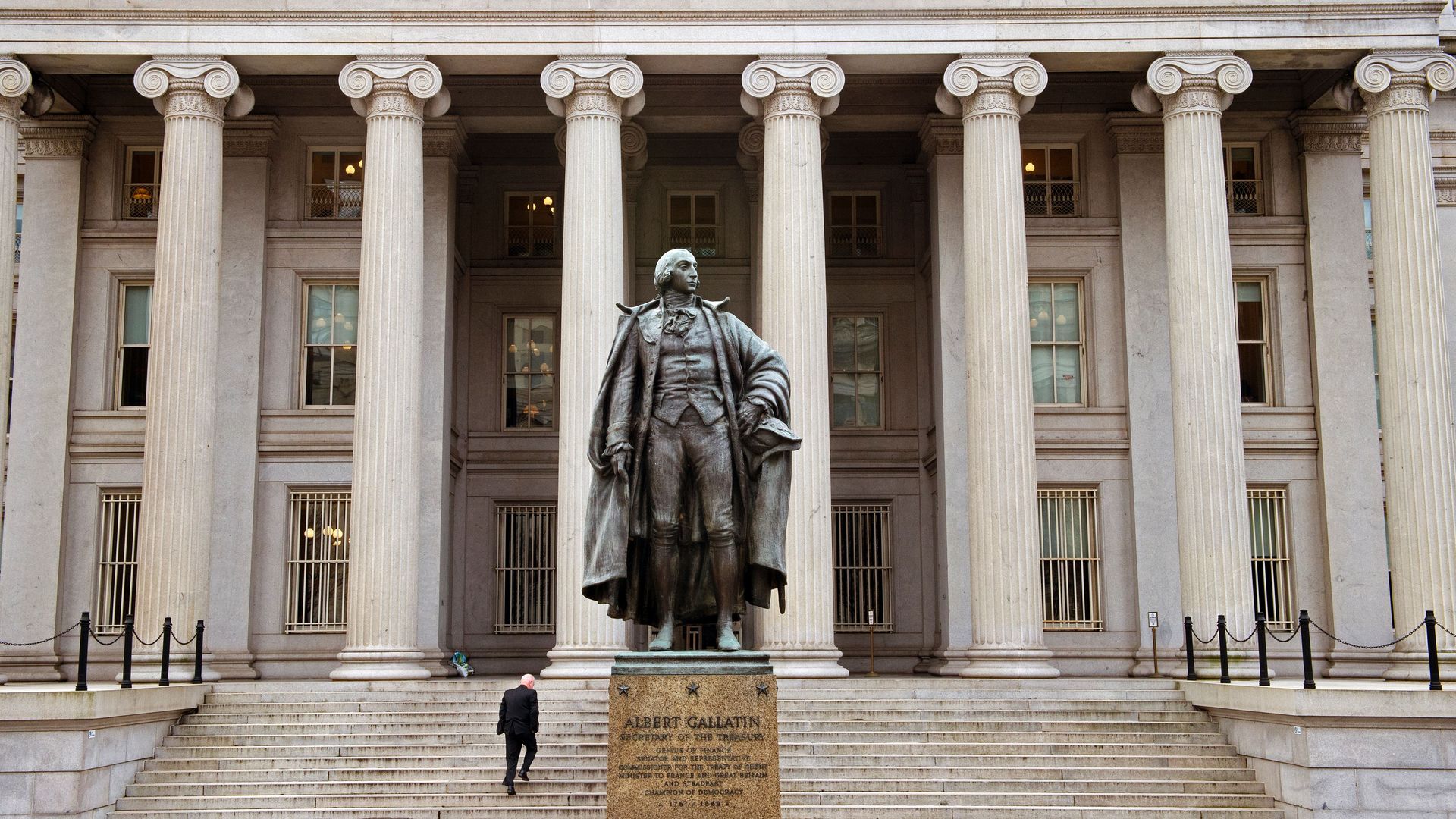 The US Treasury Department building on Pennsylvania Avenue