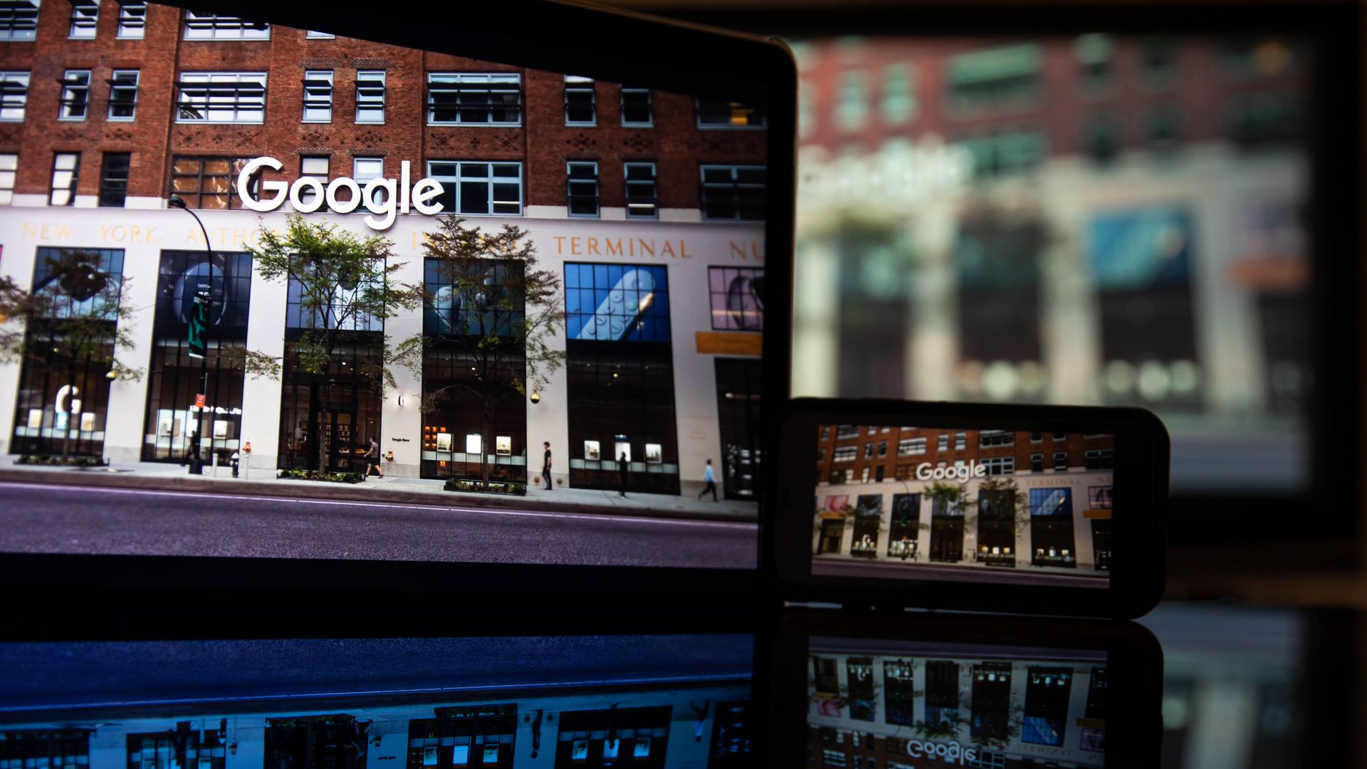 Google headquarters during the virtual Google Pixel Fall Launch event in New York, U.S., on Tuesday, Oct. 19, 2021.