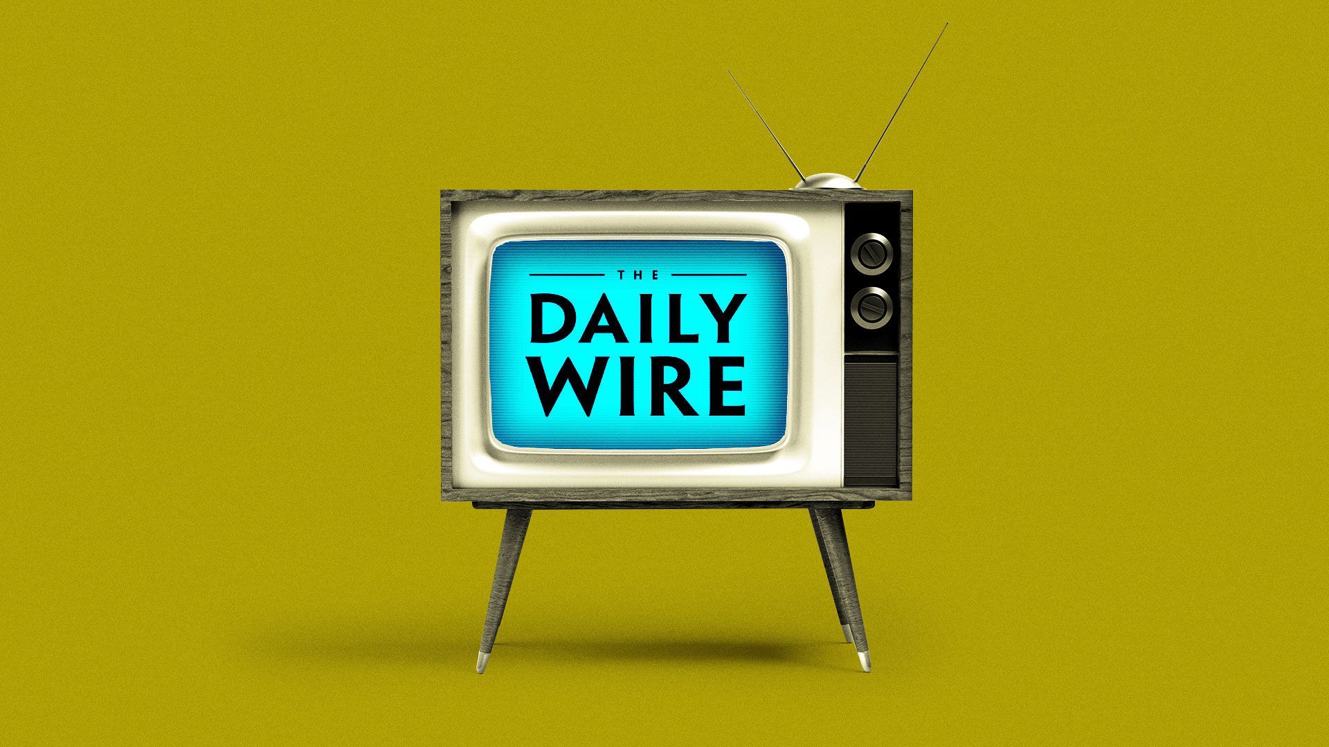 Illustration of television with The Daily Wire logo on the screen