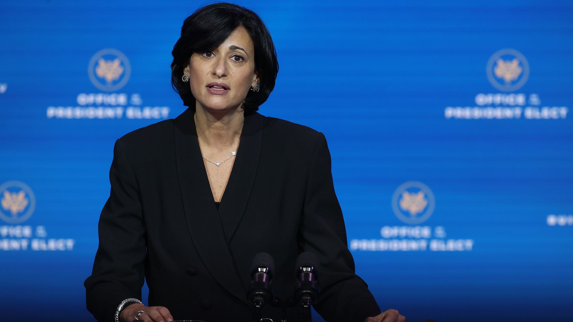 Rochelle Walensky, President-elect Joe Biden’s pick to head the Centers for Disease Control, speaks during a news conference at the Queen Theater December 08