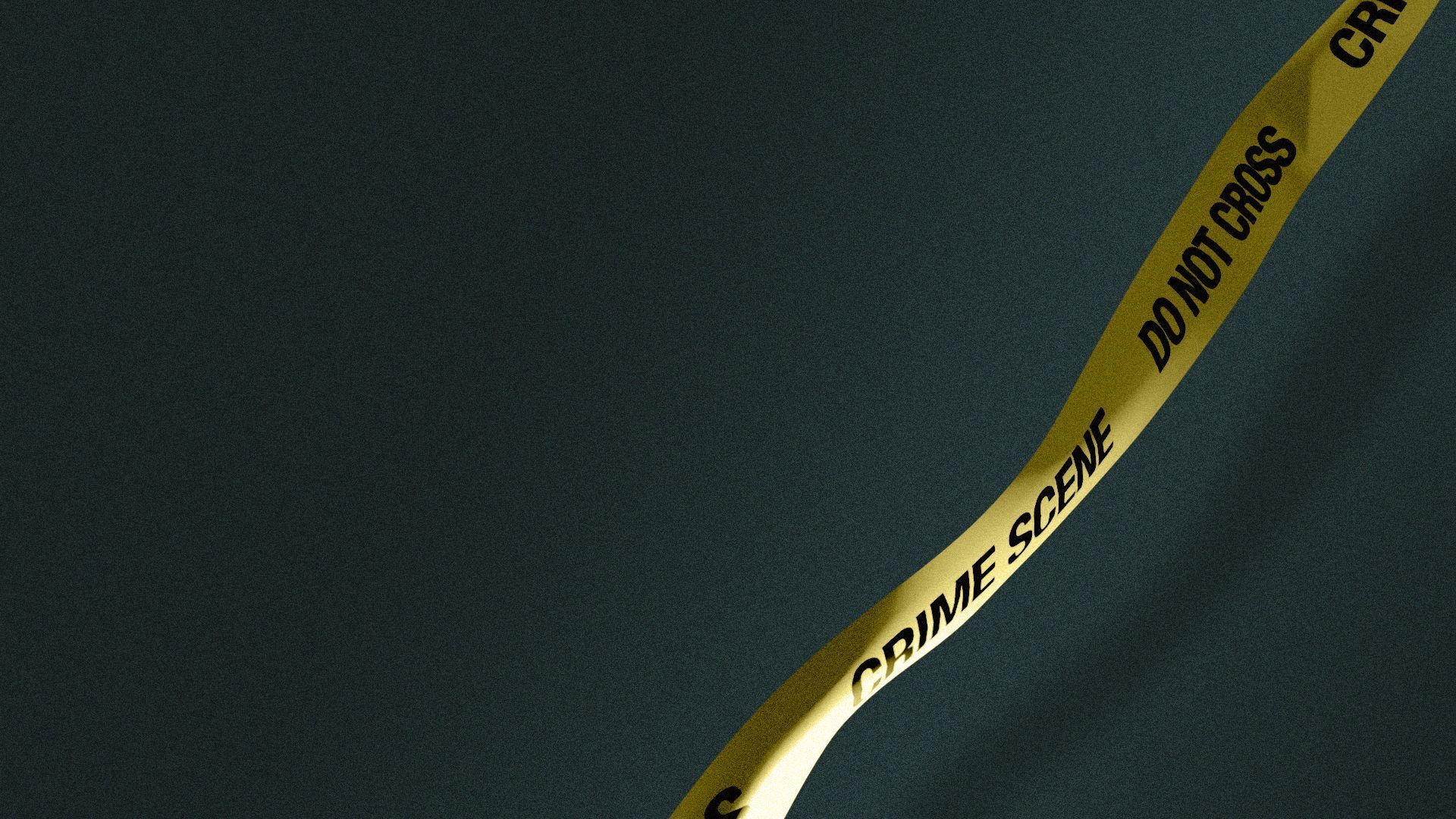 Illustration of crime scene tape reading CRIME SCENE and DO NOT CROSS over a dark background.