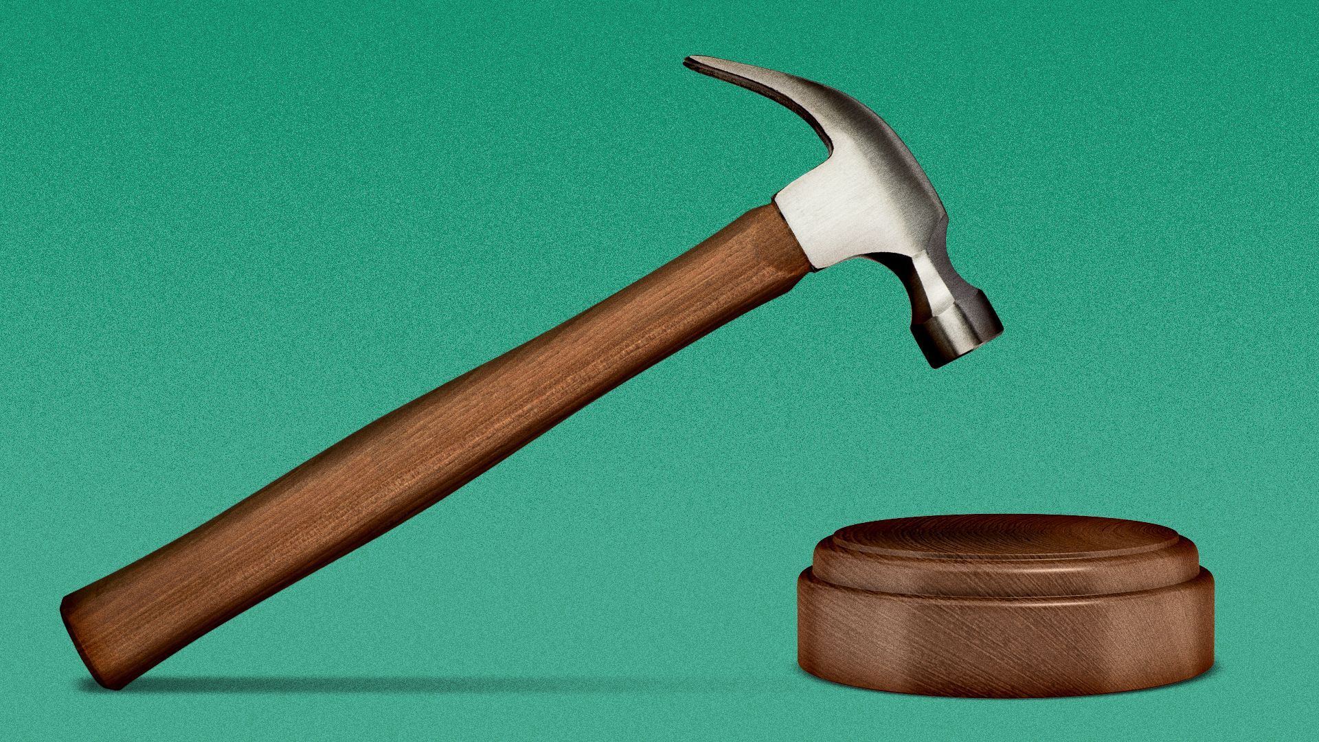 Illustration of a hammer as a gavel. 