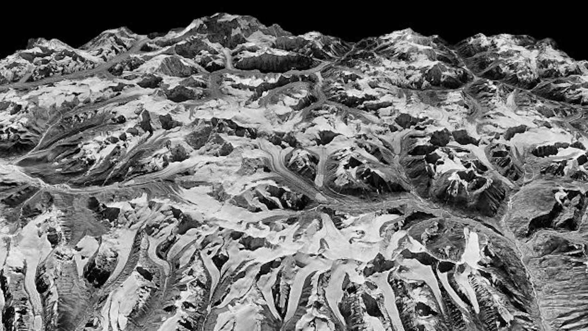 Oblique view of the Himalayas 