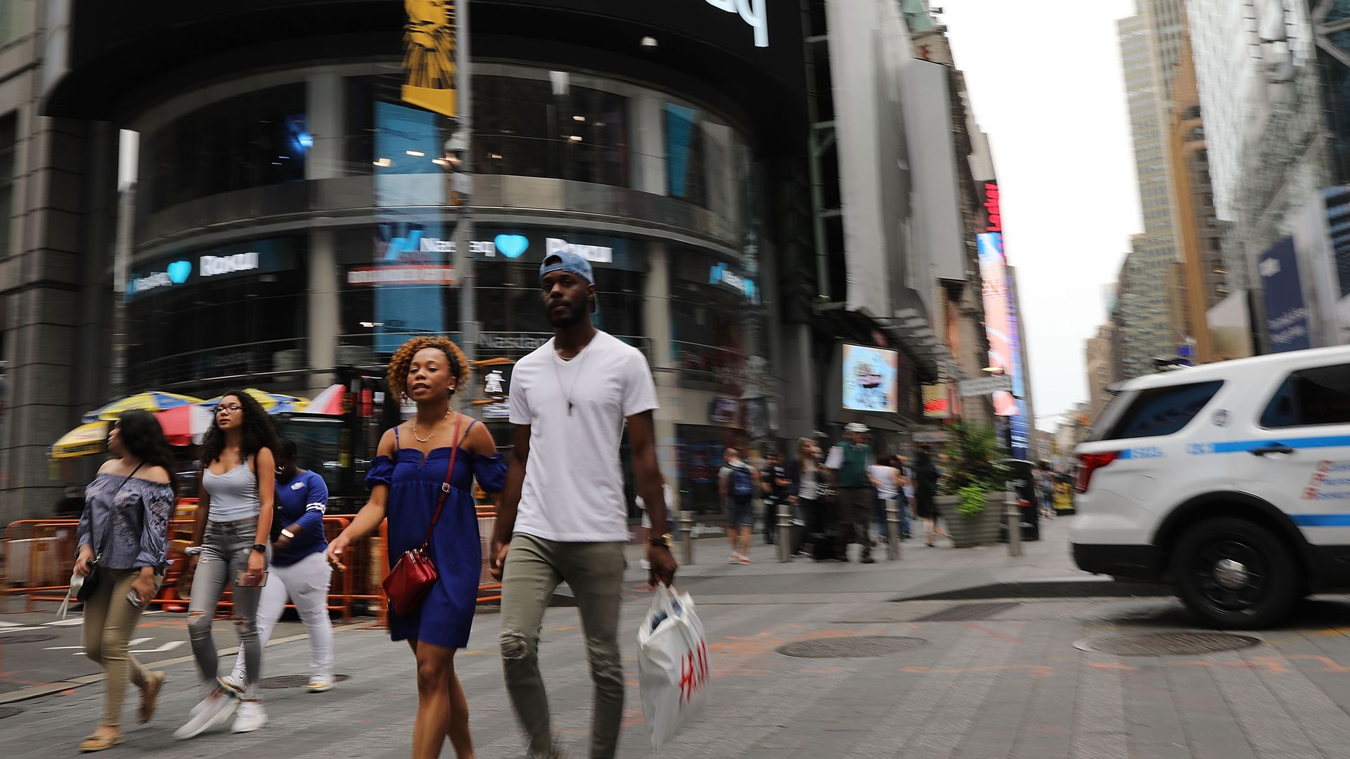 People in Times Square. 