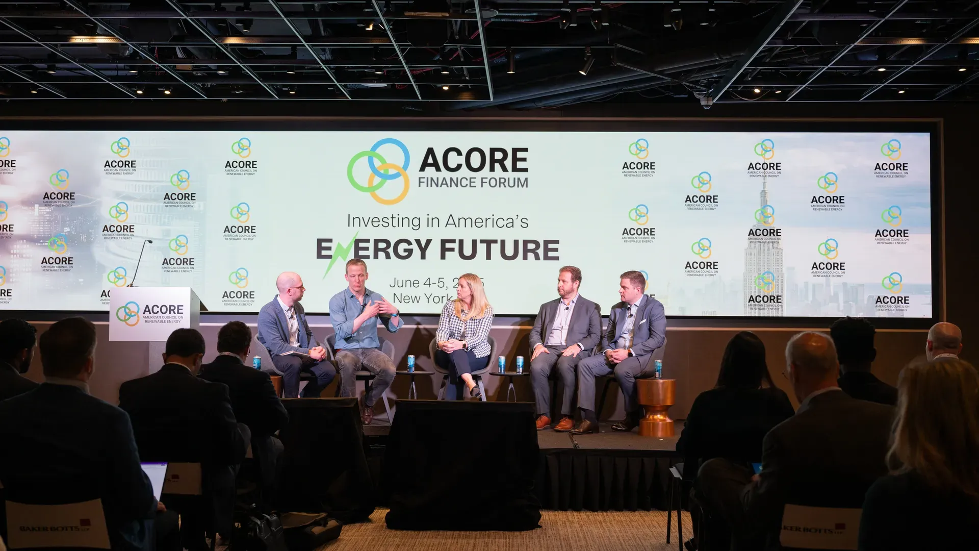 Photo of a panel discussion about data centers and emissions 