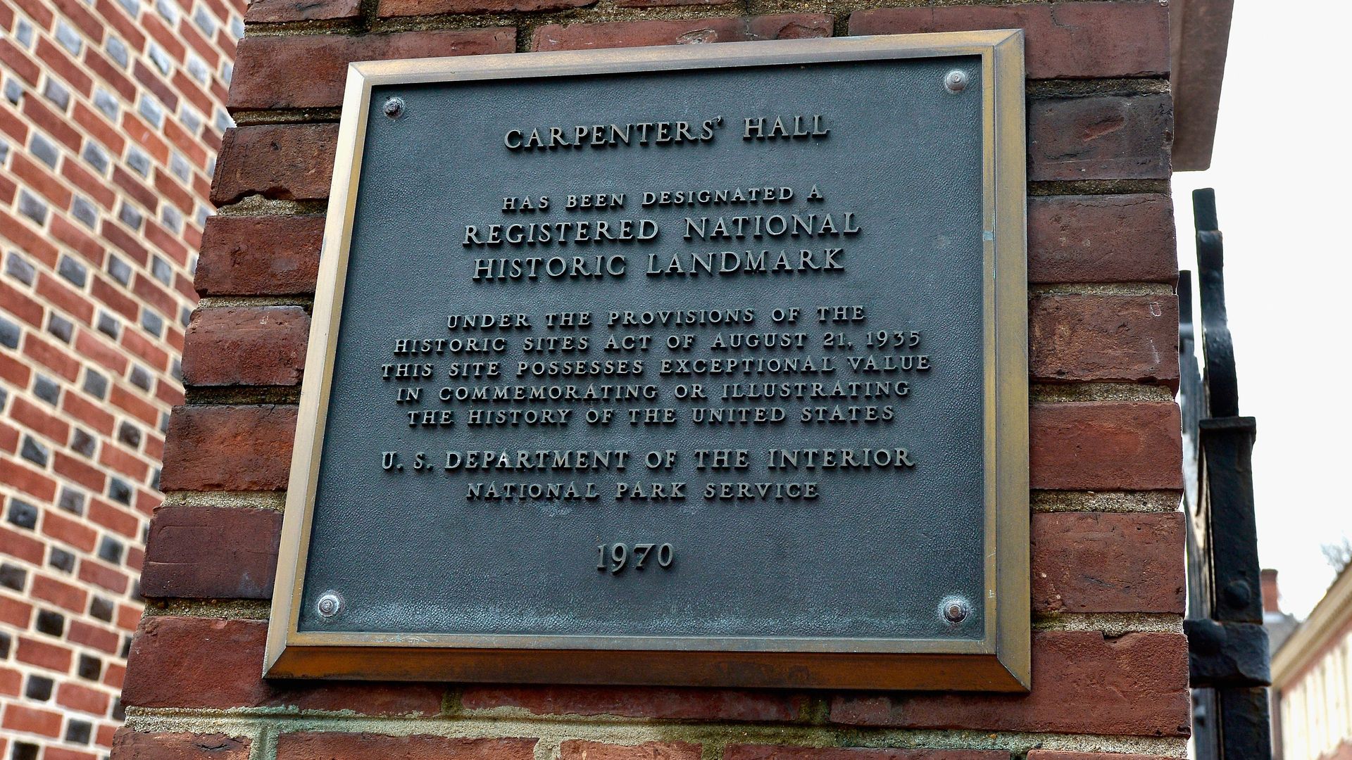 A general view of Carpenter's Hall, built in 1774, where the first Continental Congress met.