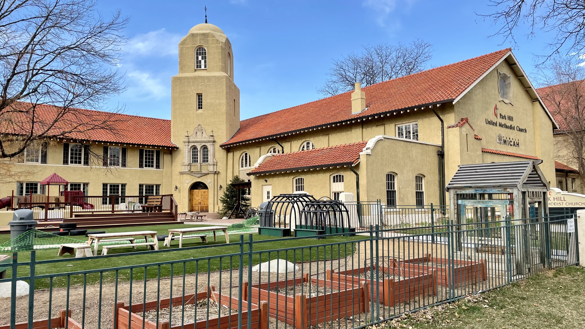 The outside of Park Hill Methodist Church in Denver.