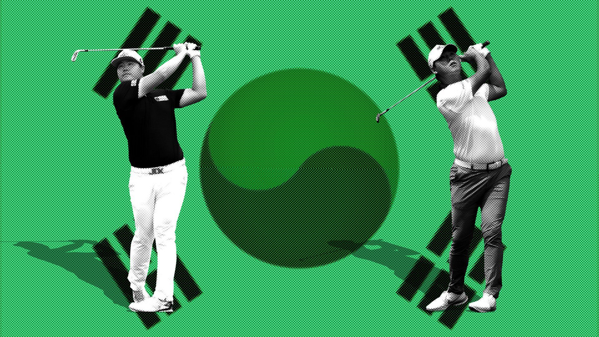 Photo illustration of Sungjae Im and Si Woo Kim