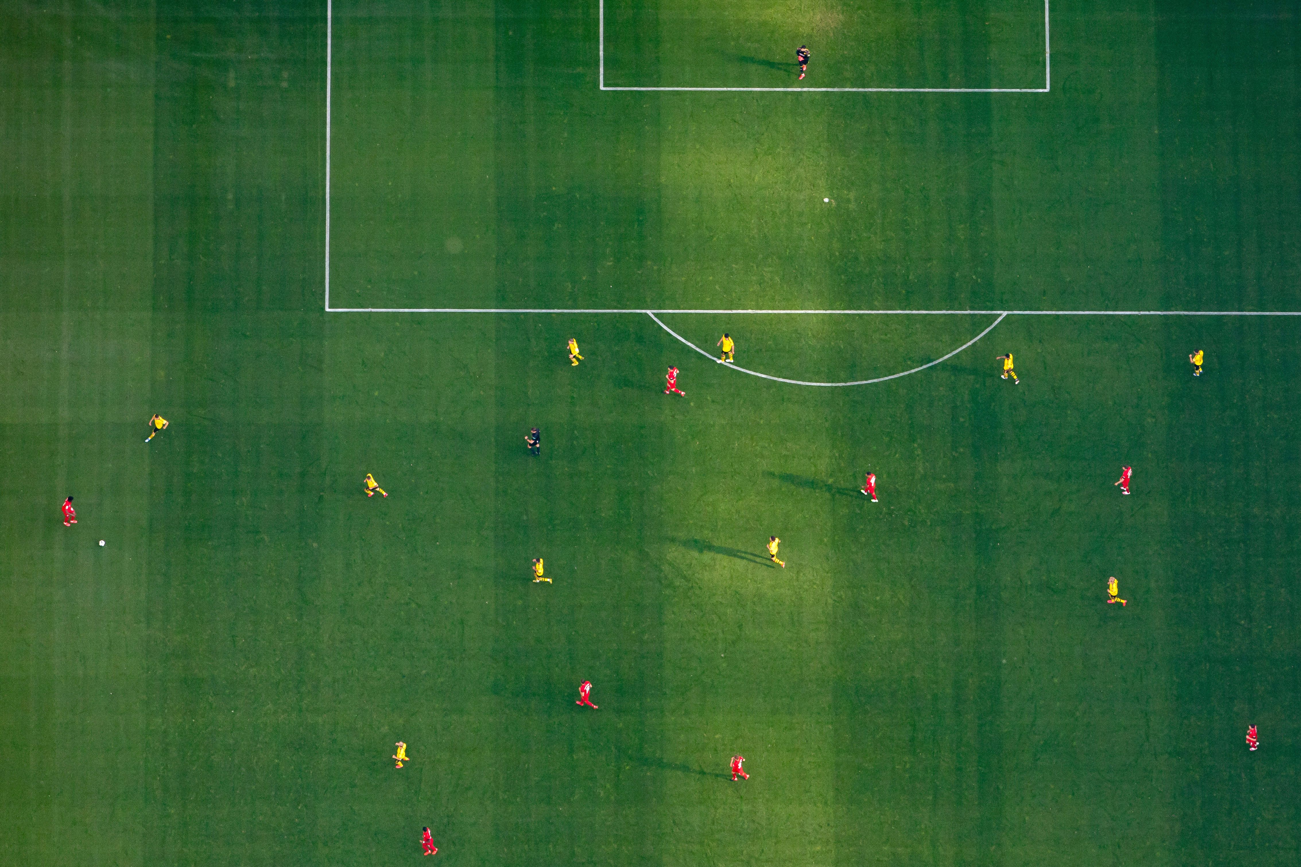 Soccer stadium aerial view