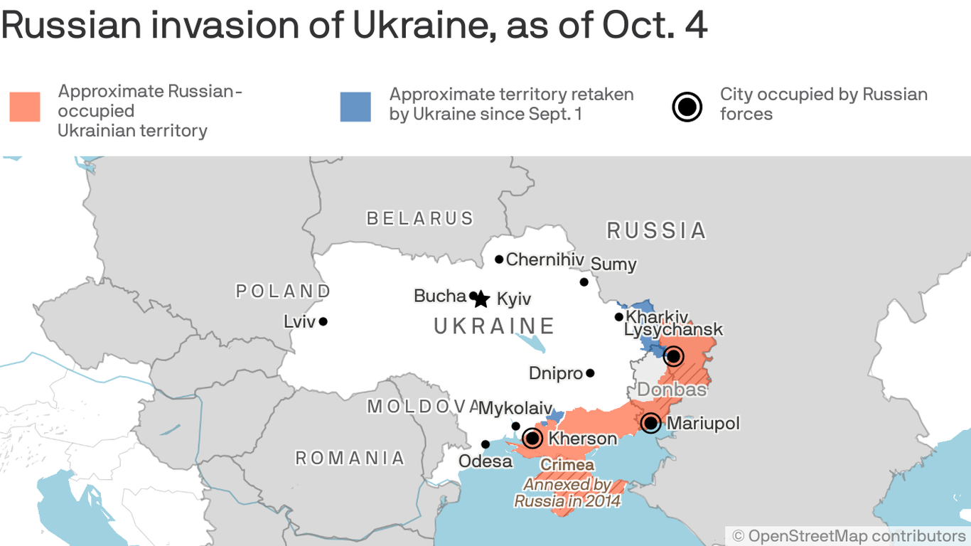 Russia in retreat on two fronts as Ukraine steps up counteroffensives - Axios : Ukraine has recaptured back more than 2,000 sq. miles  | Tranquility 國際社群