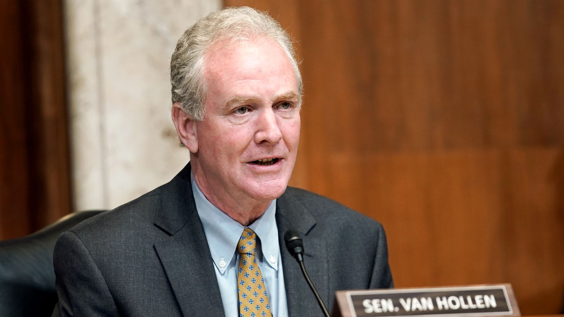 Sen. Chris Van Hollen speaks during a Senate hearing